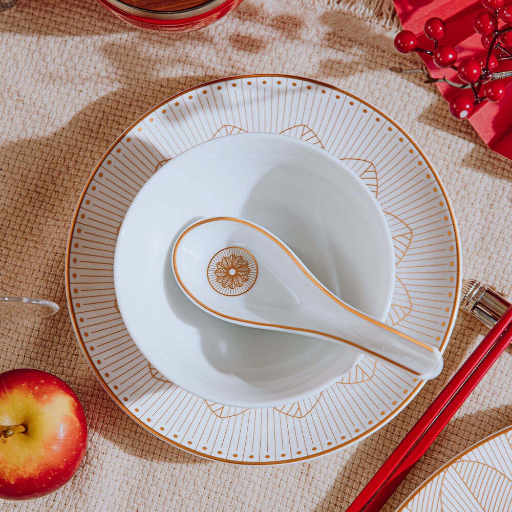 Christofle Malmaison Porcelain Chinese Spoon Gold Finish — additional view
