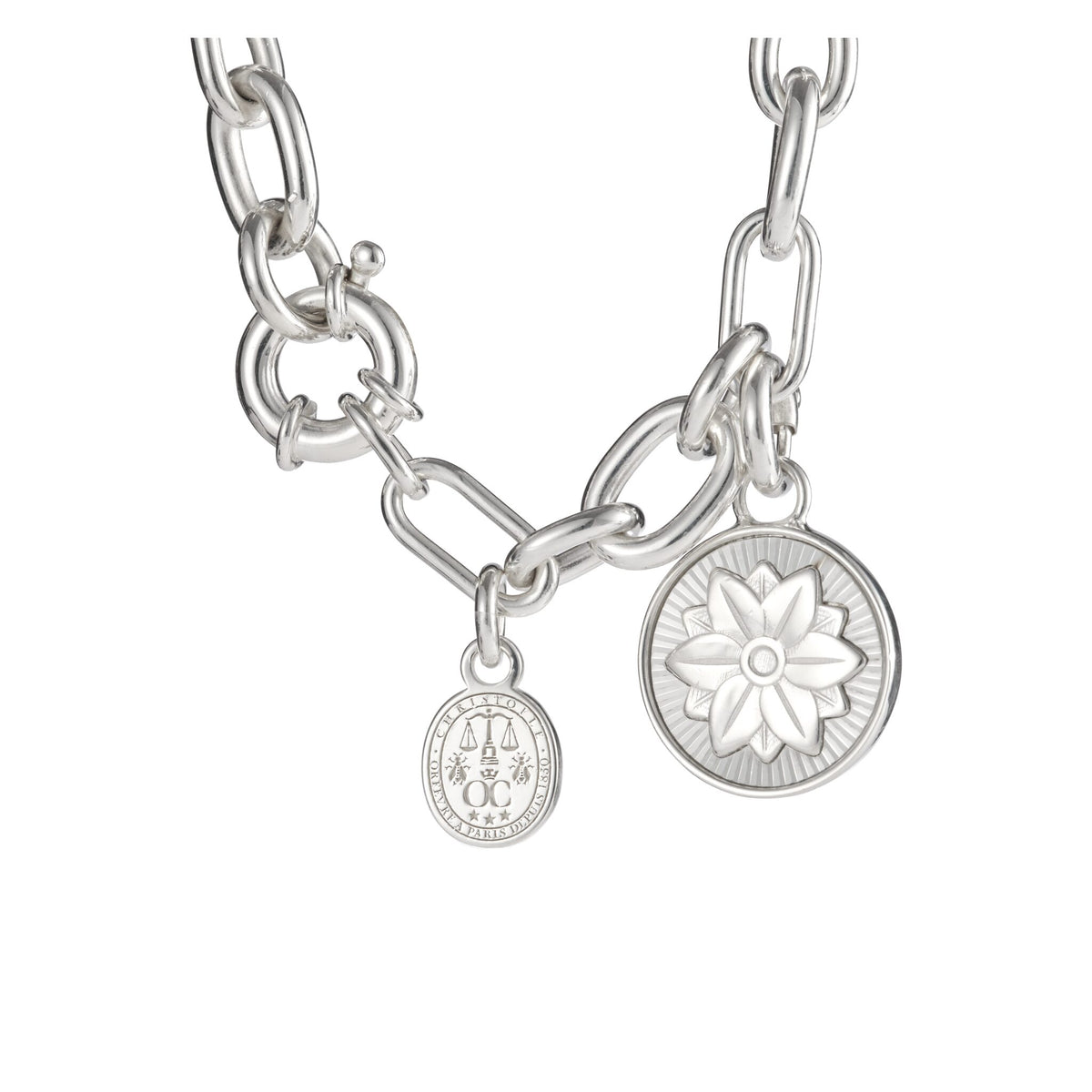 Christofle Chri-Chri Malmaison Sterling Silver Medal Charm, view 2