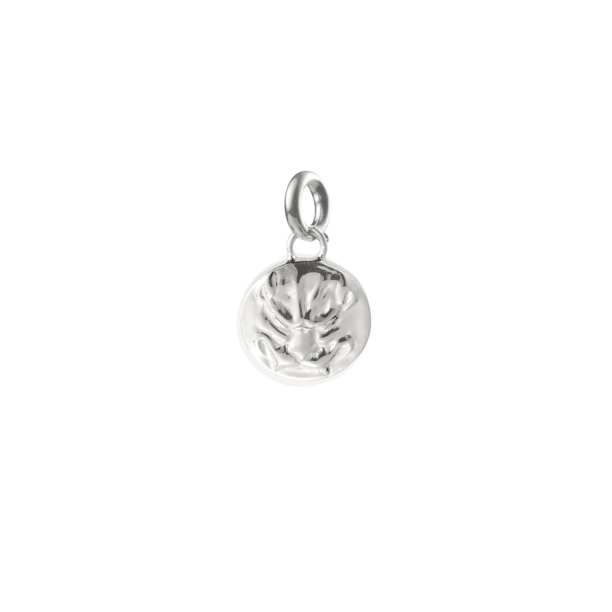 Christofle Chri-Chri Peau de Lion Sterling Silver Medal Charm on a white background