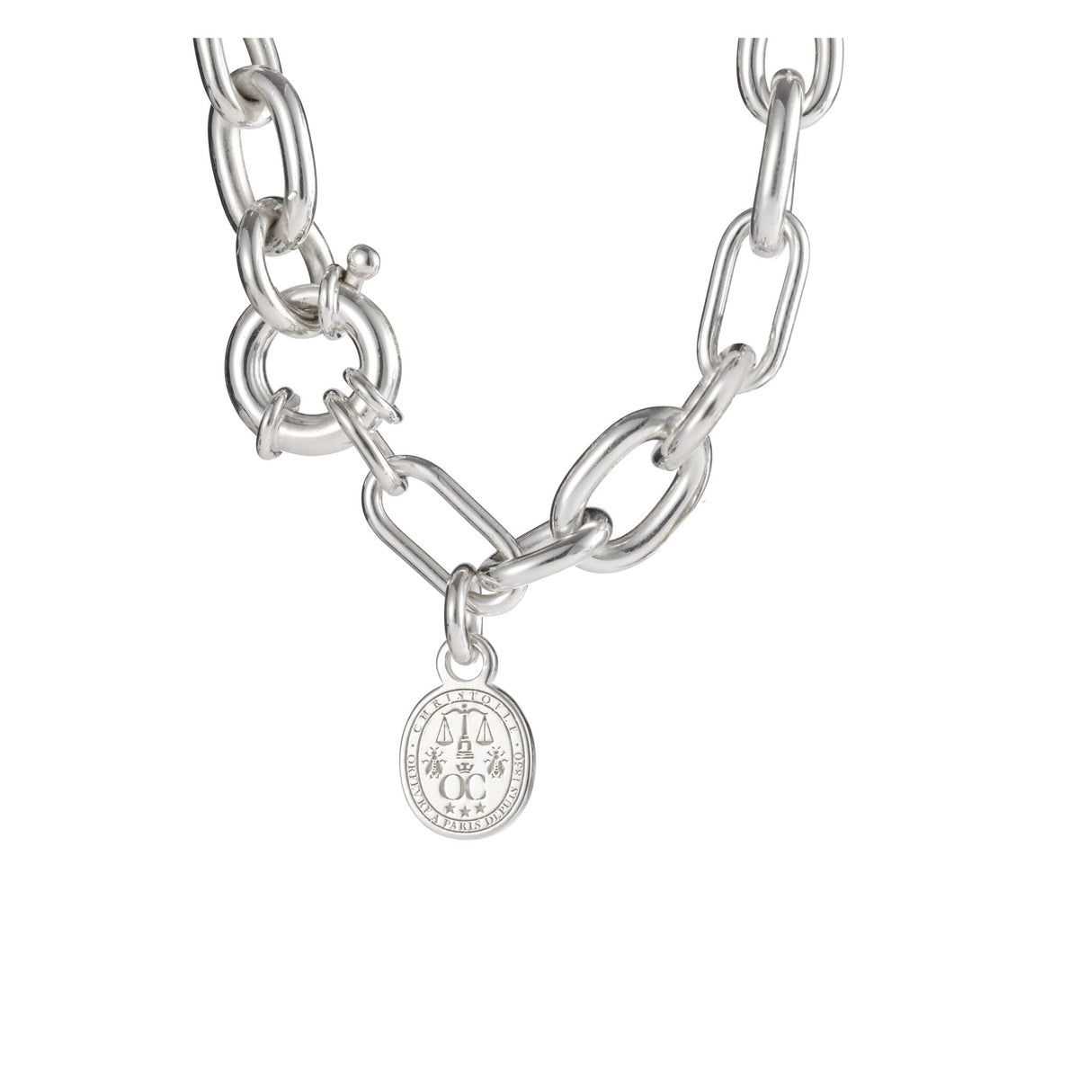 Christofle Chri-Chri Sterling Silver Chain Bracelet on a white background