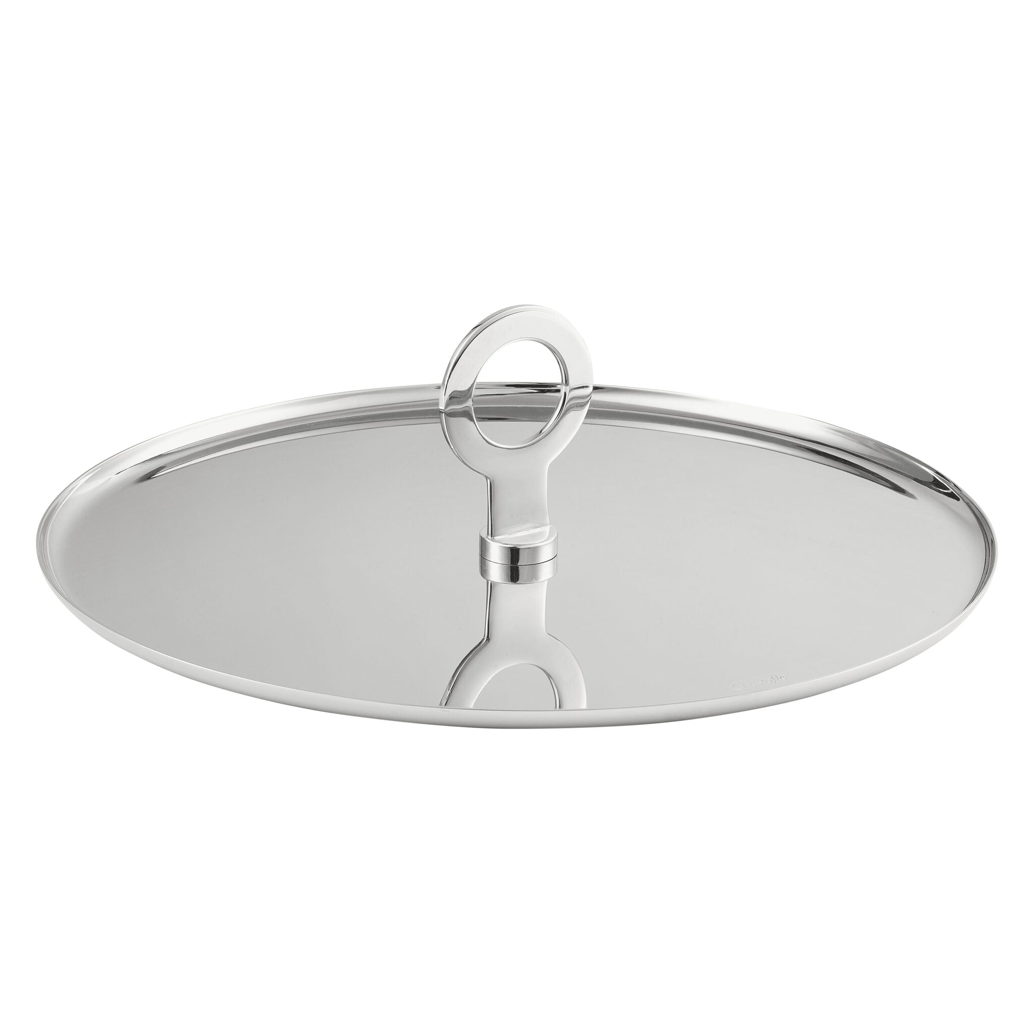 Christofle Oh de Christofle Stainless Steel Appetizer Plate in stainless steel on a white background