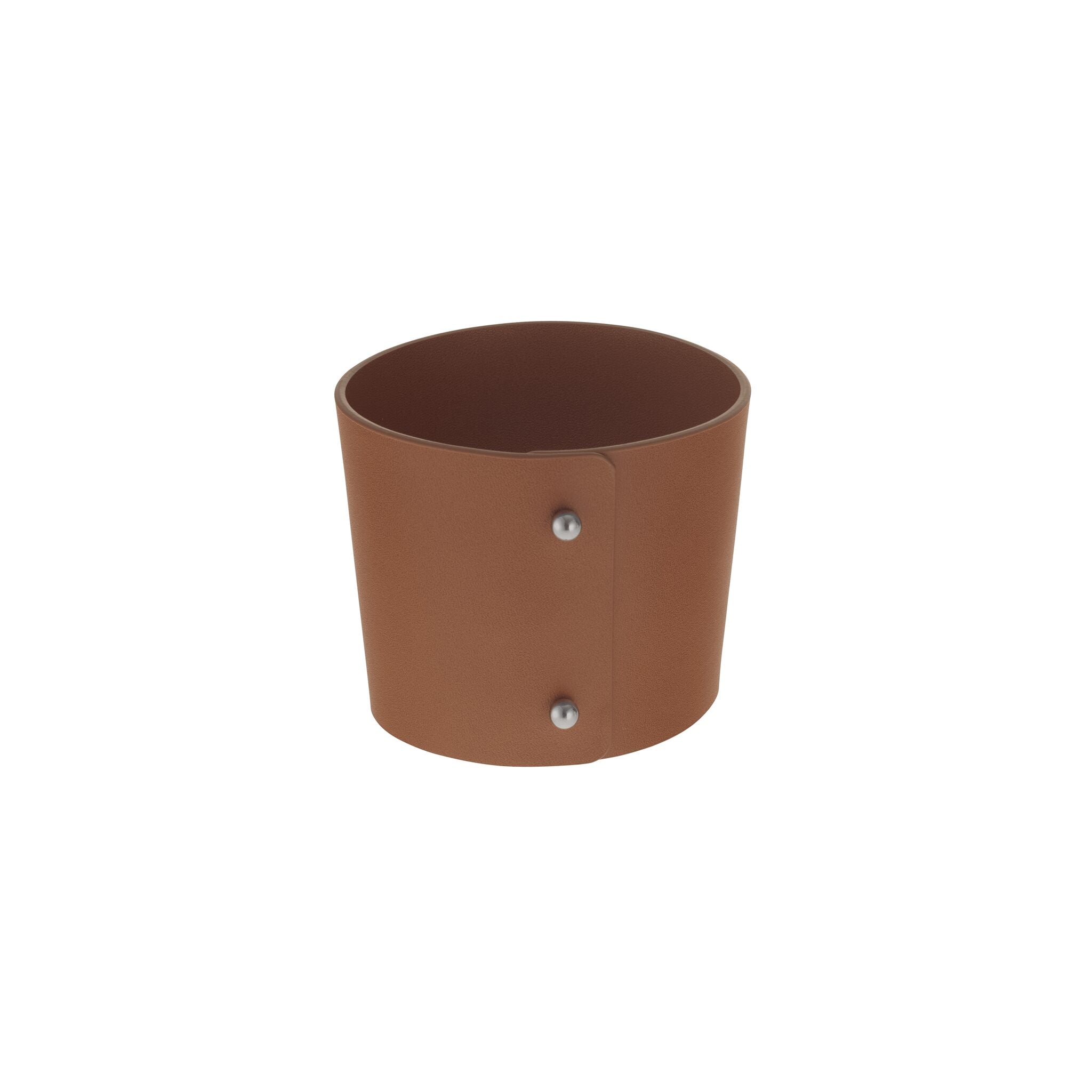 Christofle Cognac Leather Cuff for Coffee Cup — additional view