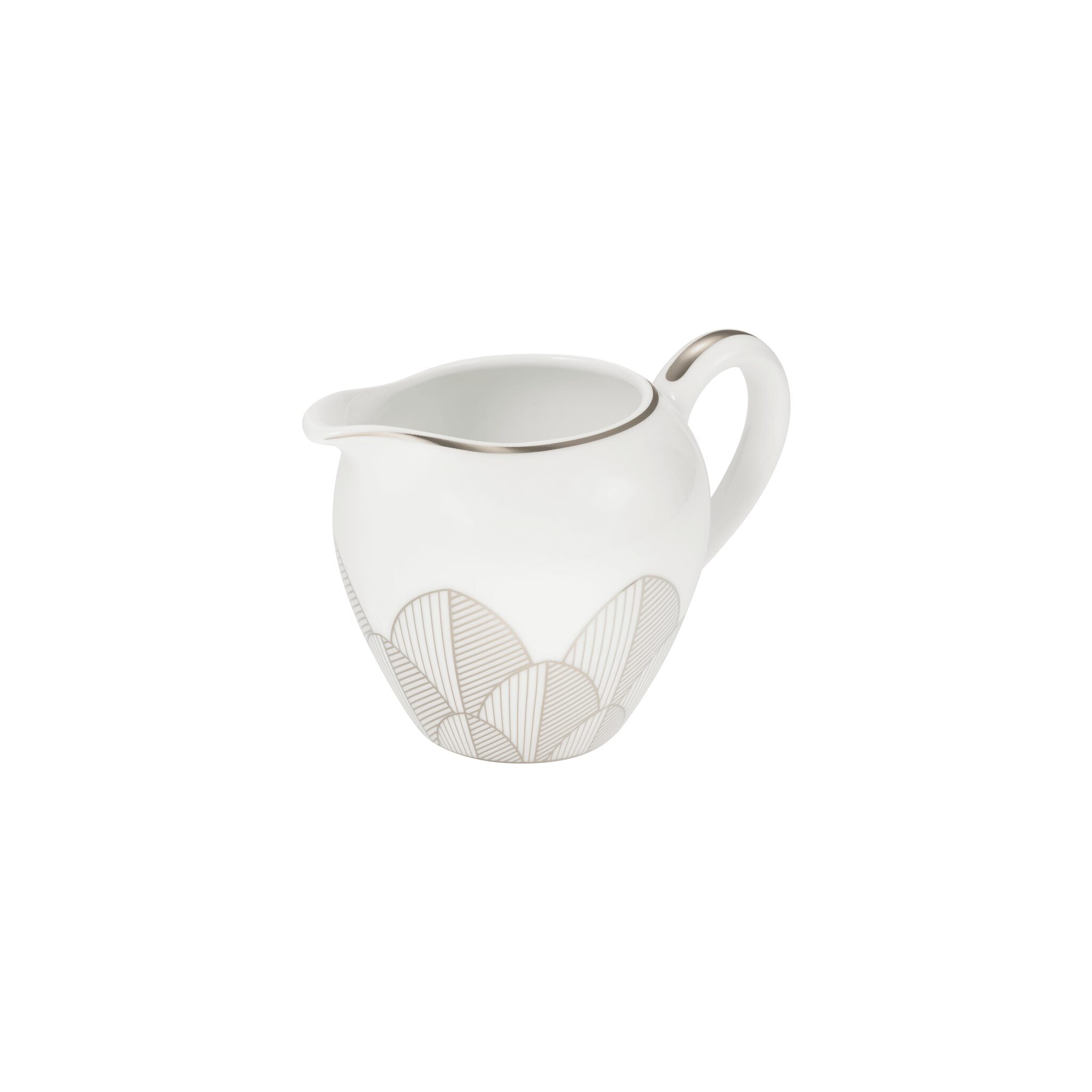 Christofle Malmaison Porcelain Cream Pitcher 25cl Platinum Finish — additional view