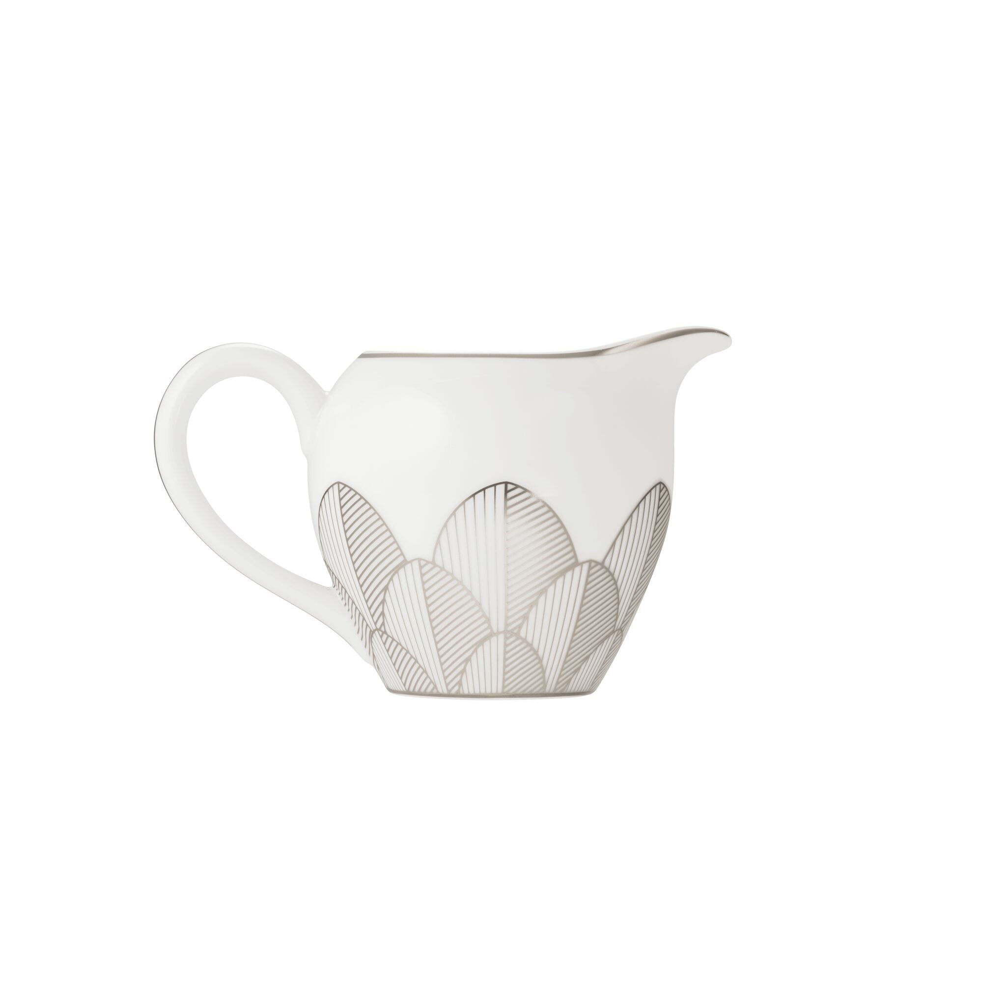 Christofle Malmaison Porcelain Cream Pitcher 25cl Platinum Finish — additional view