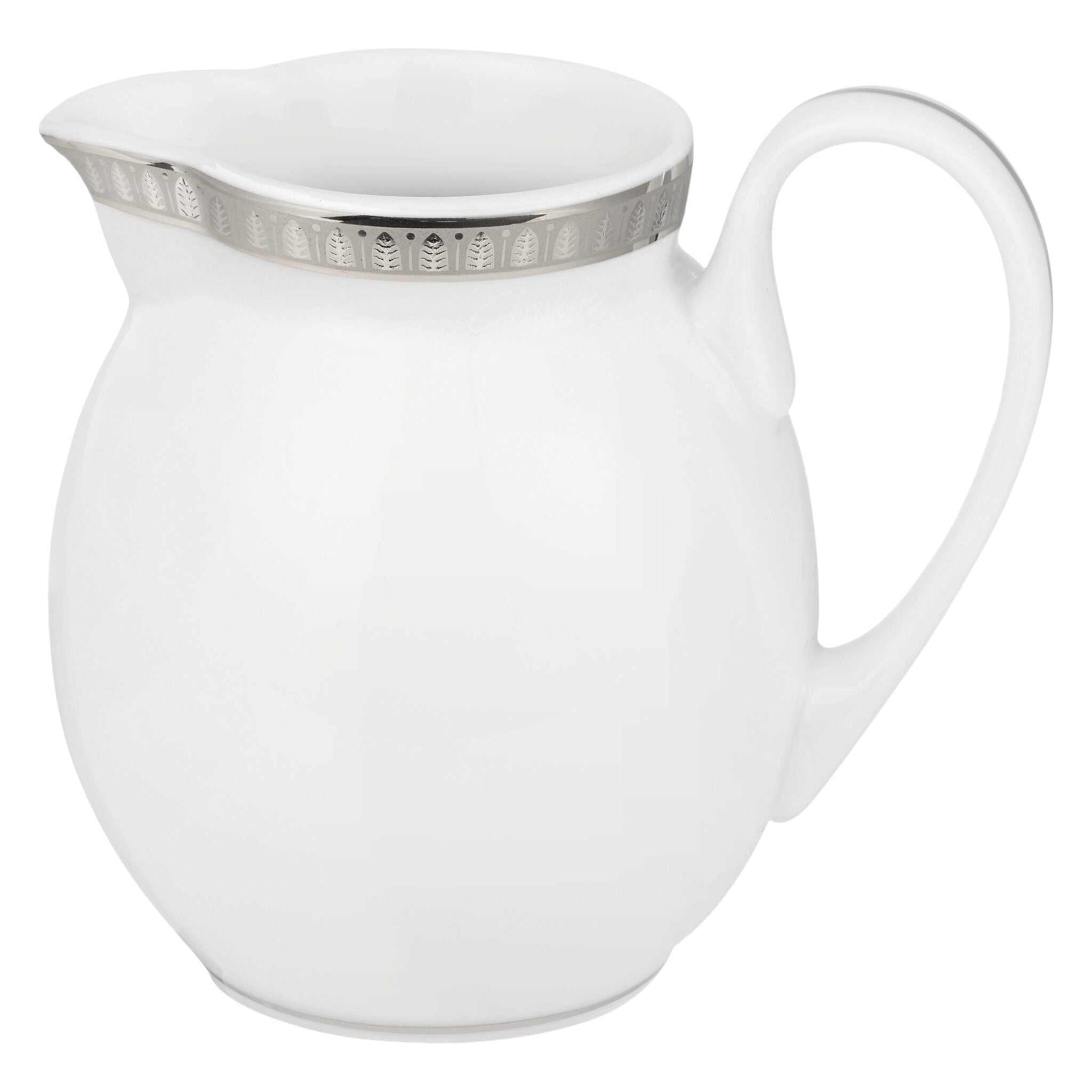 Christofle Malmaison Porcelain Creamer Jug Platinum Finish — additional view