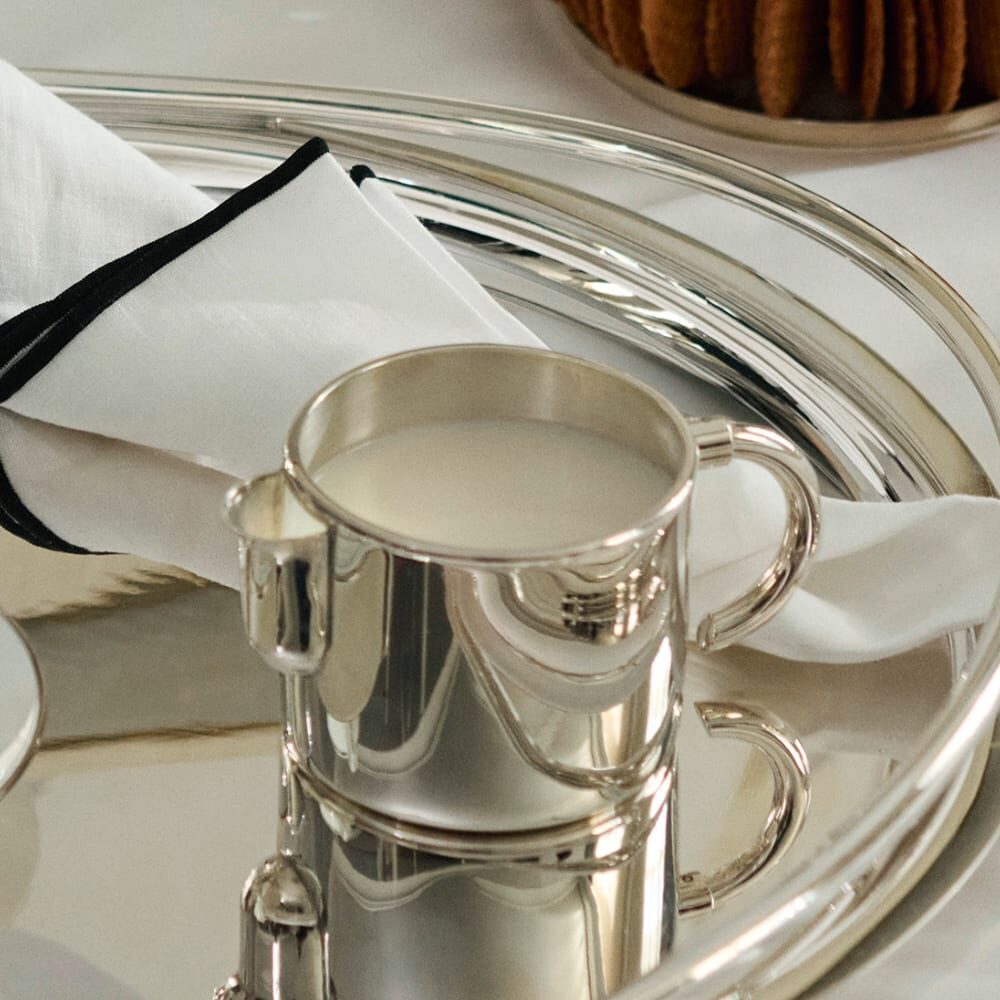 Christofle Vertigo Silver-Plated Cream Pitcher in silver-plate on a white background