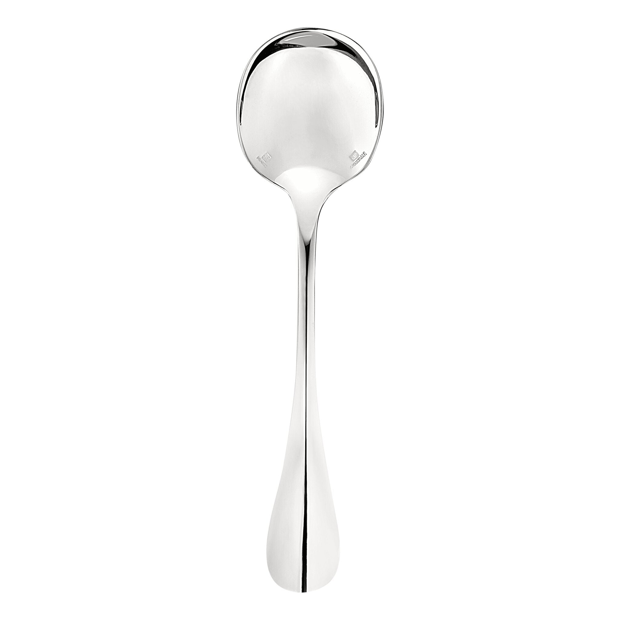 Christofle Fidelio Silver-Plated Cream Soup Spoon in silver-plate on a white background