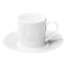 Christofle Madison 6 Porcelain Demitasse Cup and Saucer in porcelain on a white background