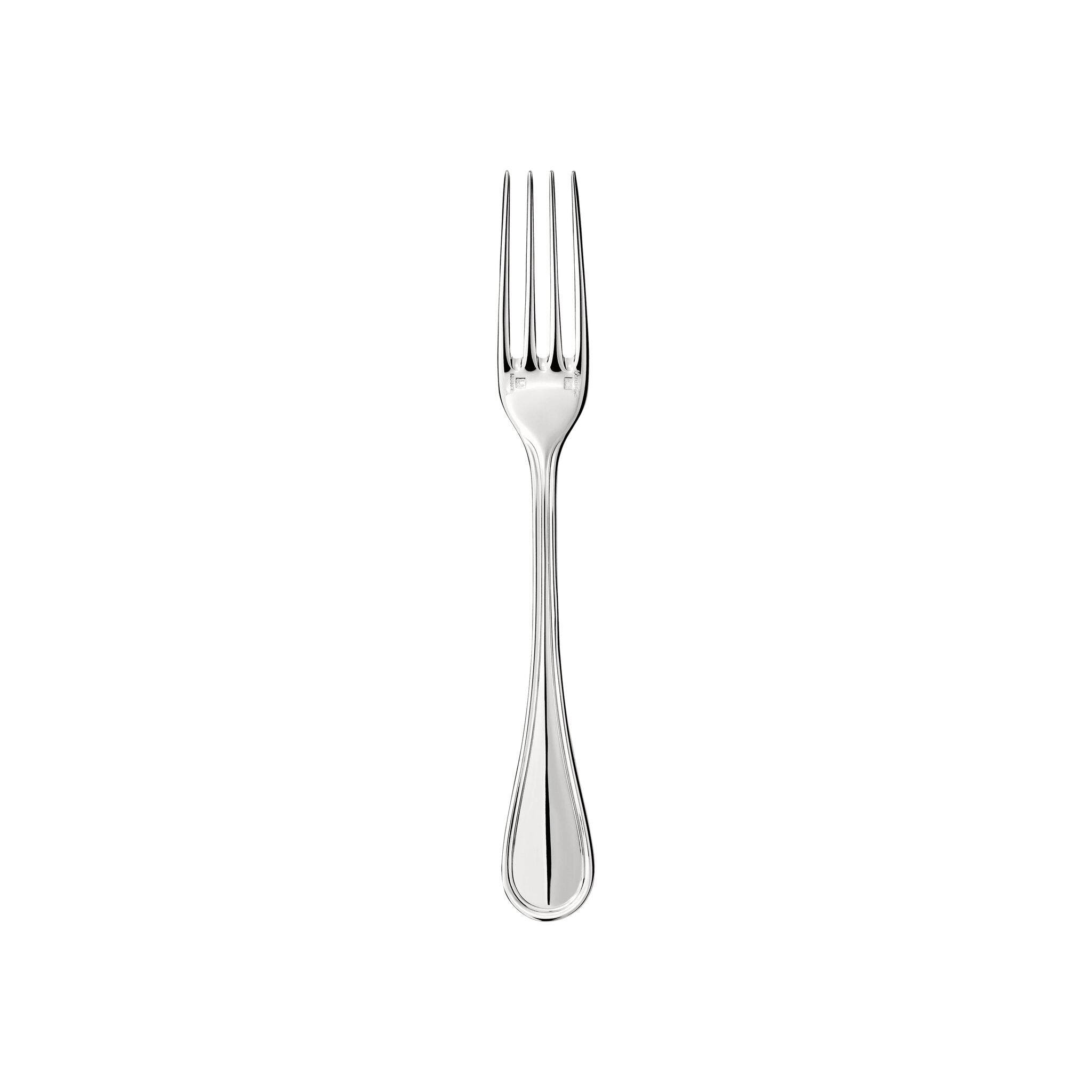 Christofle Albi Silver-Plated Dessert Fork in silver-plate on a white background