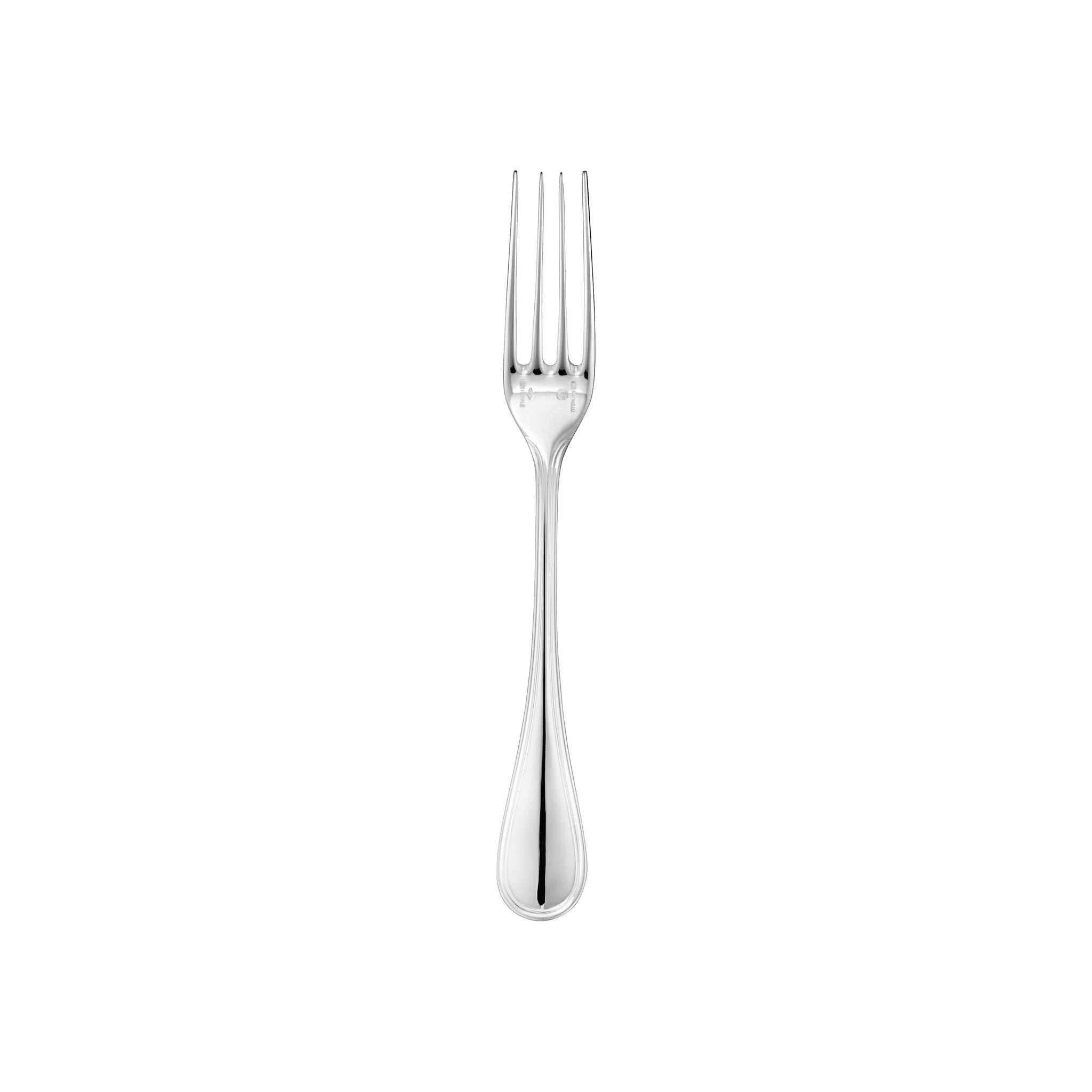 Christofle Albi Sterling Silver Dessert Fork in sterling silver on a white background
