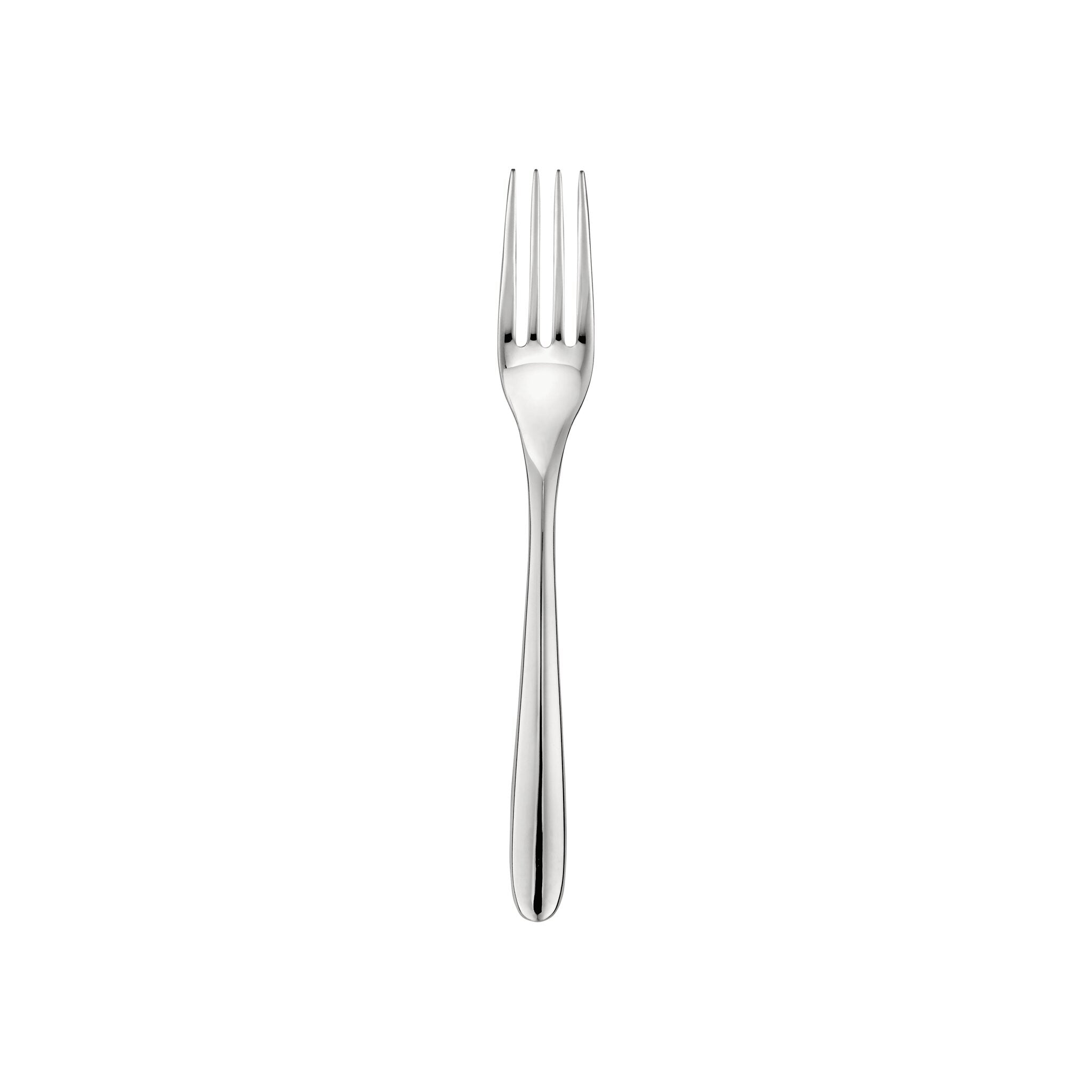 Christofle L'Ame de Christofle Stainless Steel Dessert Fork in stainless steel on a white background