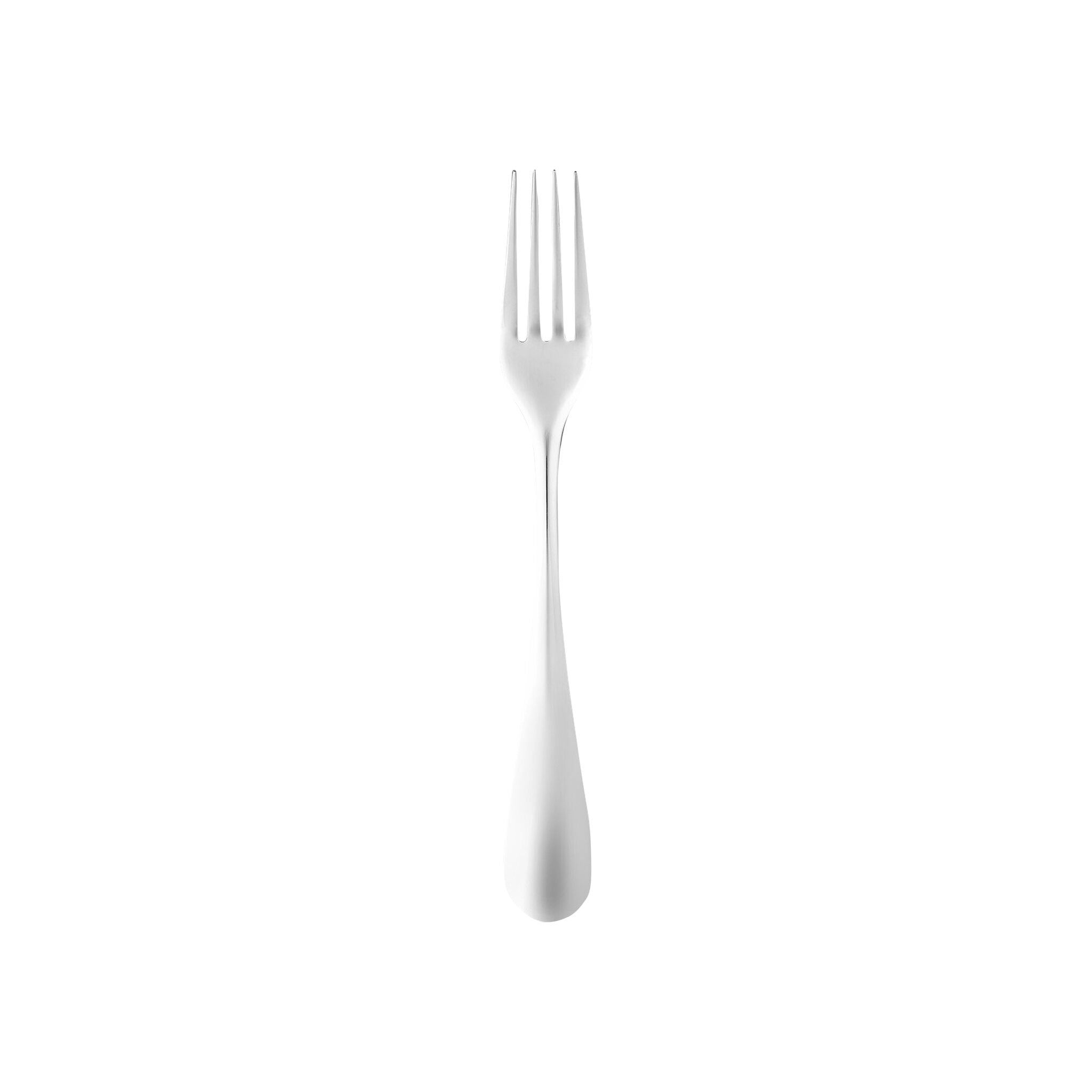 Christofle Origine Stainless Steel Dessert Fork in stainless steel on a white background