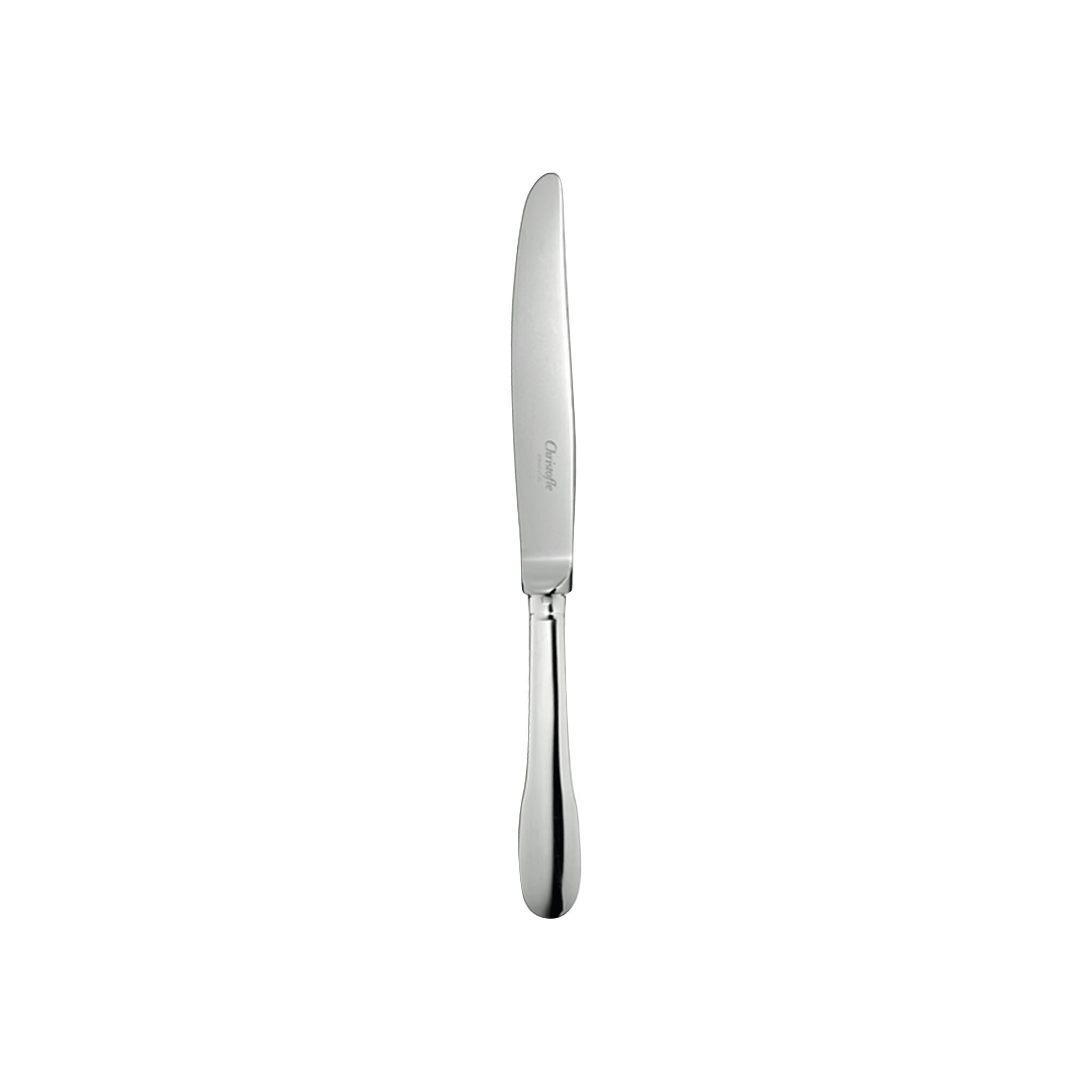 Christofle Cluny Silver-Plated Dessert Knife in silver-plate on a white background