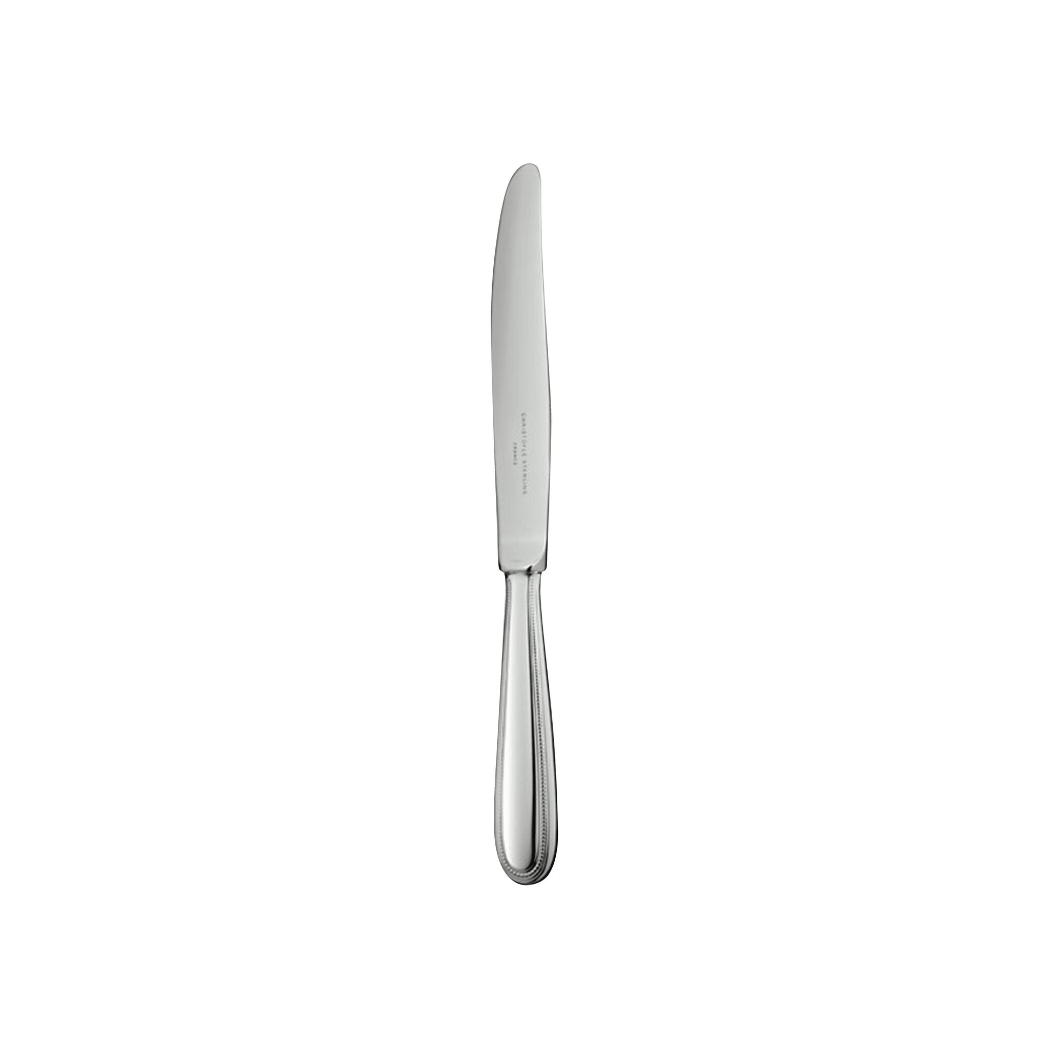 Christofle Perles Sterling Silver Dessert Knife in sterling silver on a white background