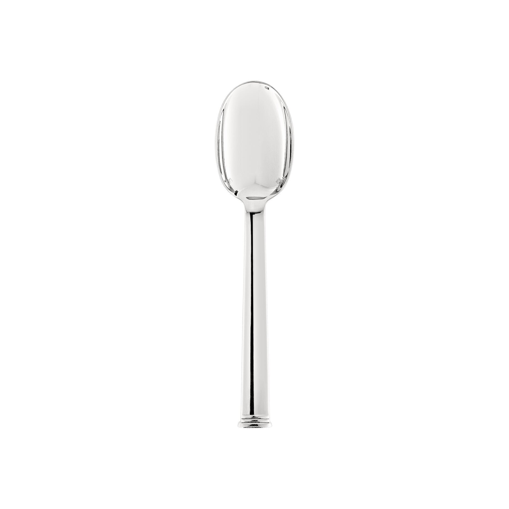 Christofle Commodore Silver-Plated Dessert Spoon in silver-plate on a white background