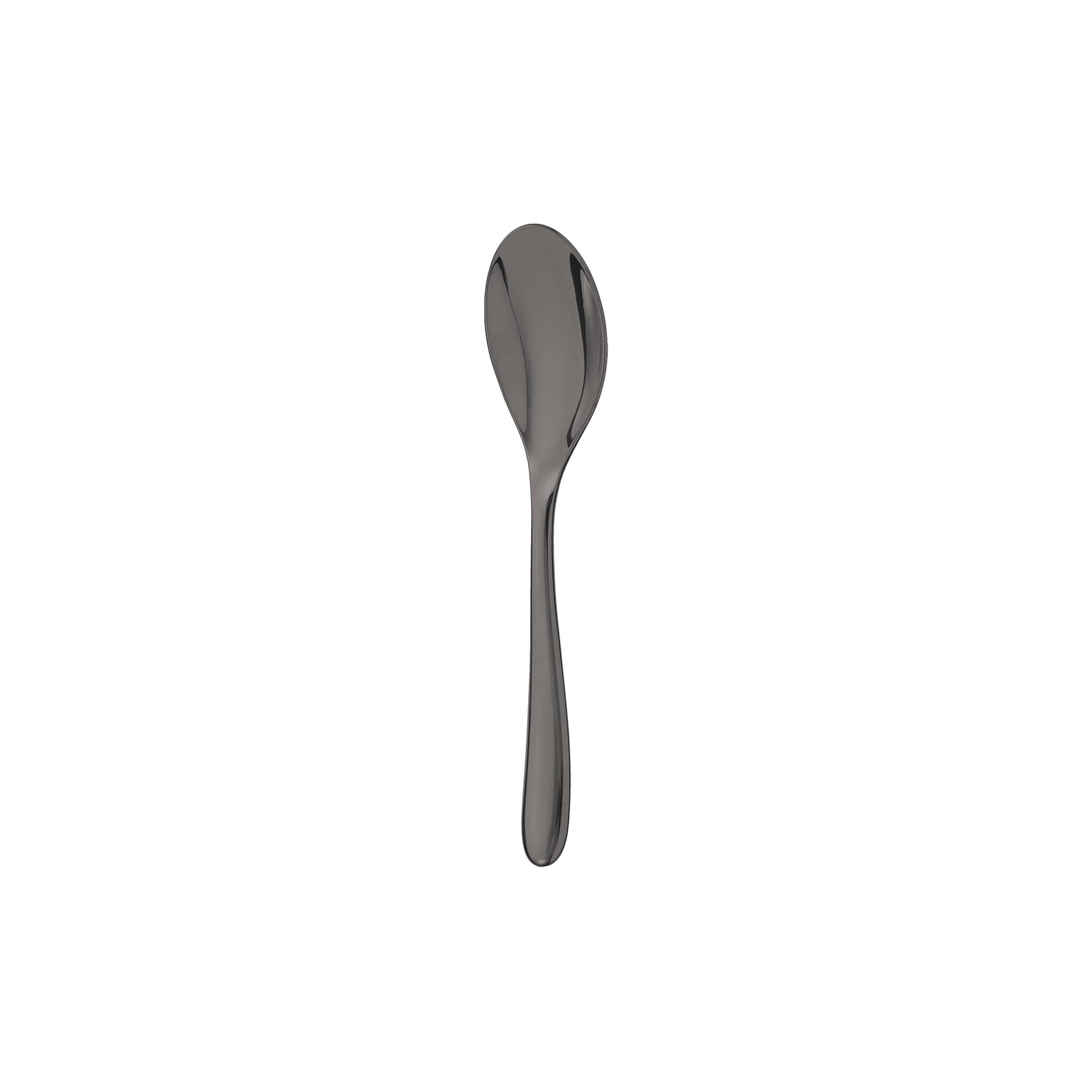 Christofle L'Ame de Christofle Black Stainless Steel Dessert Spoon in stainless steel on a white background