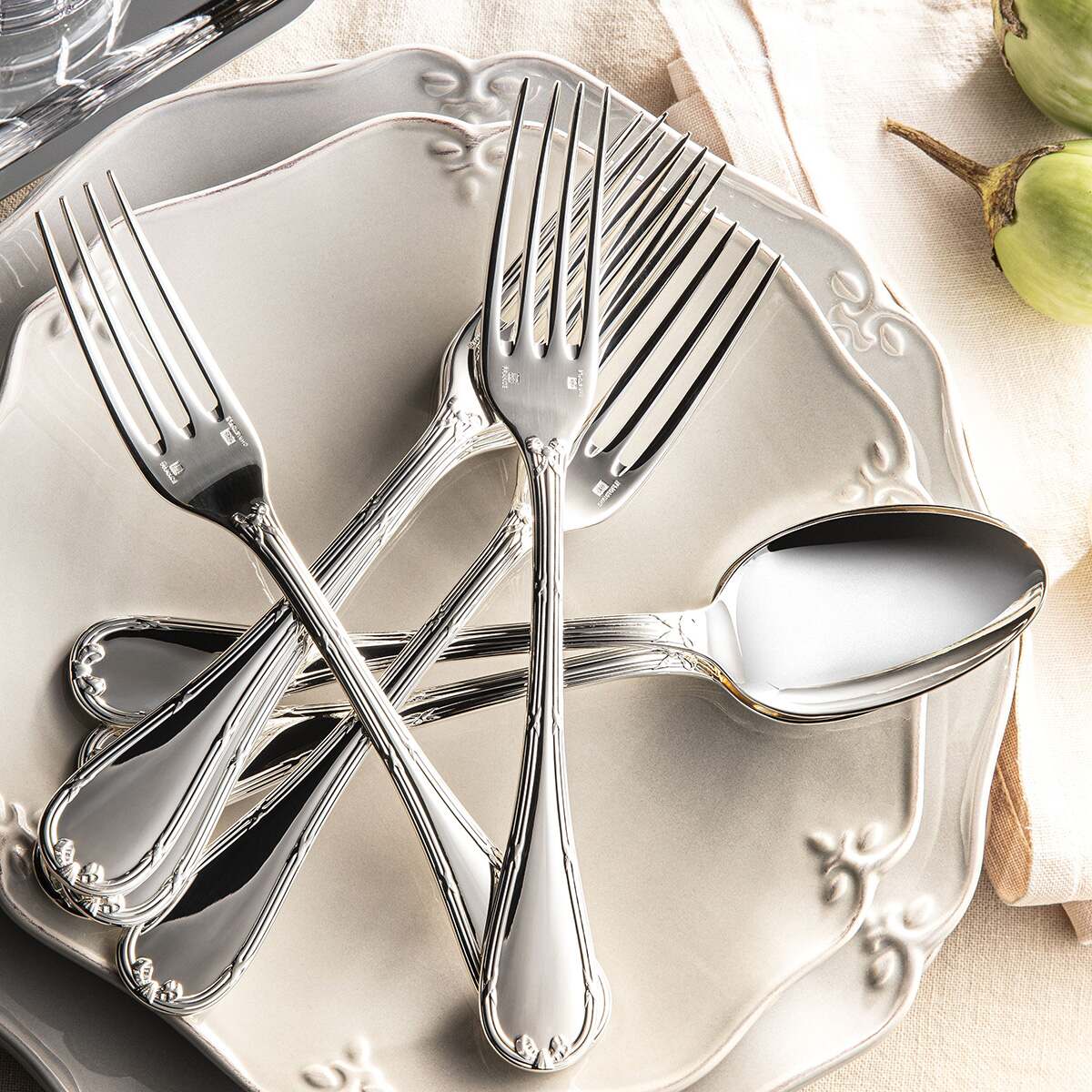 Christofle Rubans Silver-Plated Dessert Spoon — additional view