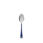 Christofle Silver Plated Dessert Spoon - Marbled Blue in silver-plate on a white background
