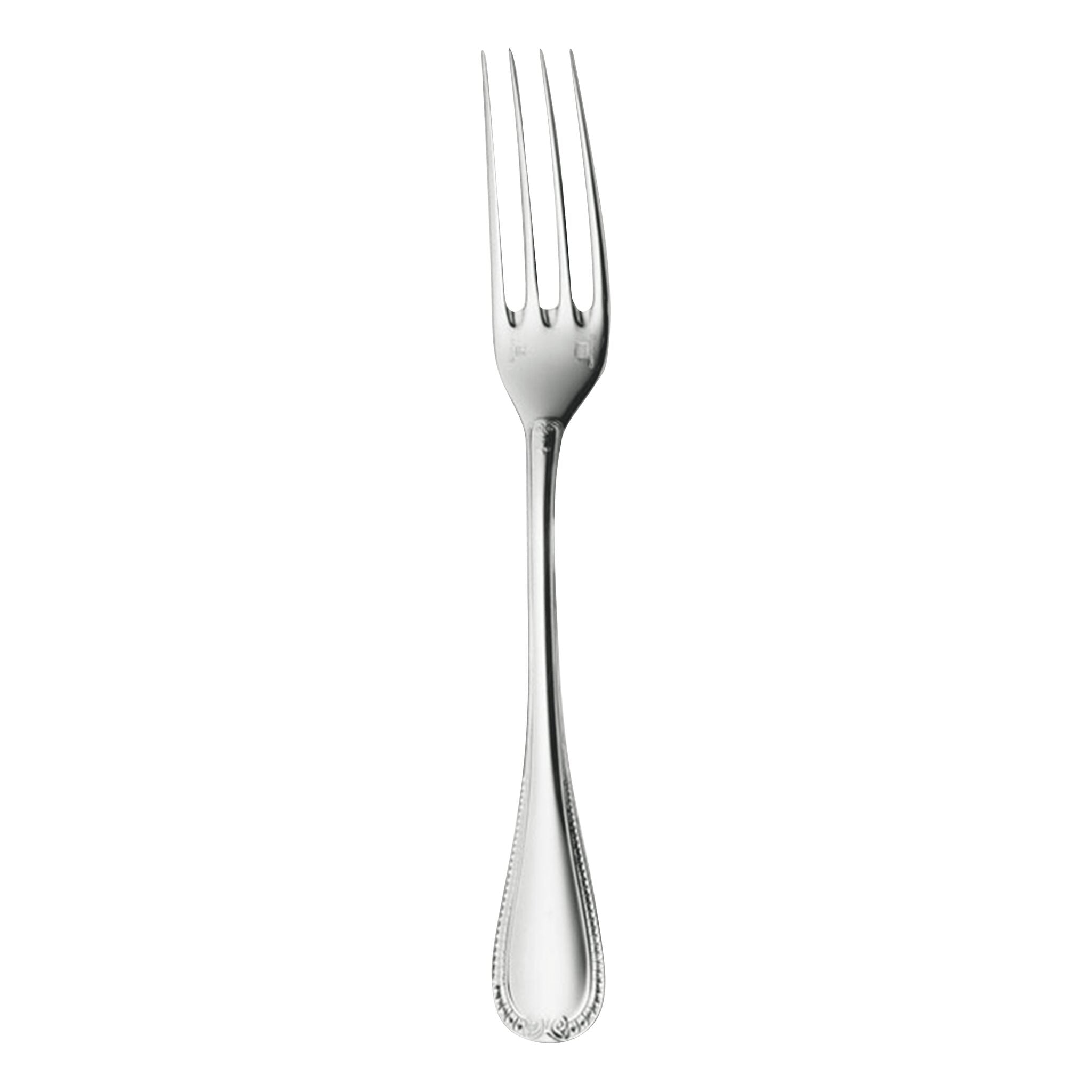 Christofle Malmaison Sterling Silver Dinner Fork in sterling silver on a white background