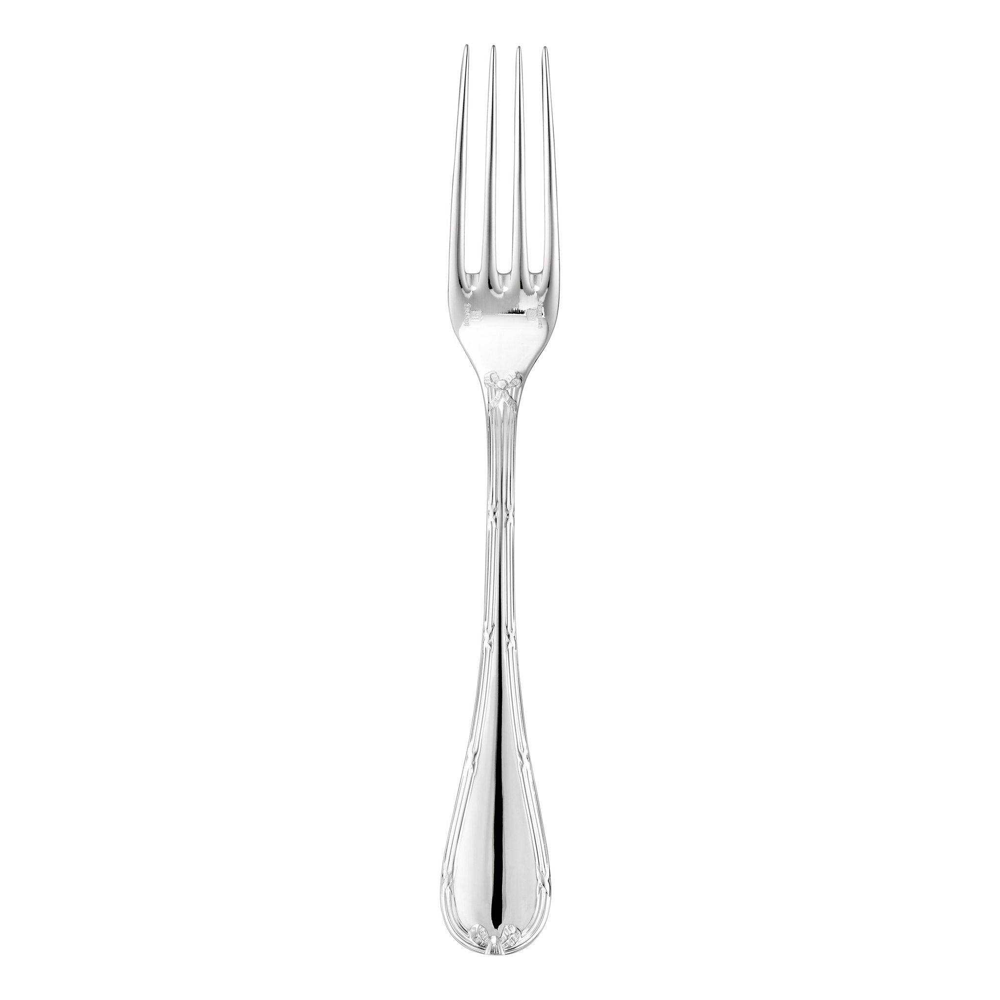 Christofle Rubans Silver-Plated Dinner Fork in silver-plate on a white background