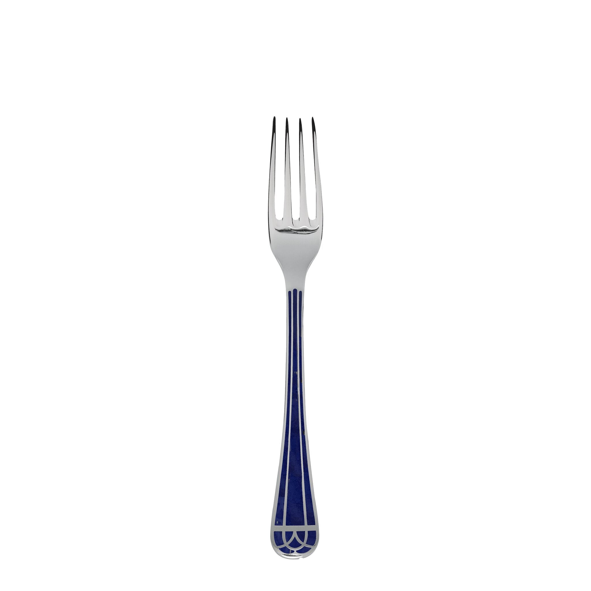 Christofle Silver-Plated Dinner Fork - Marbled Blue in silver-plate on a white background