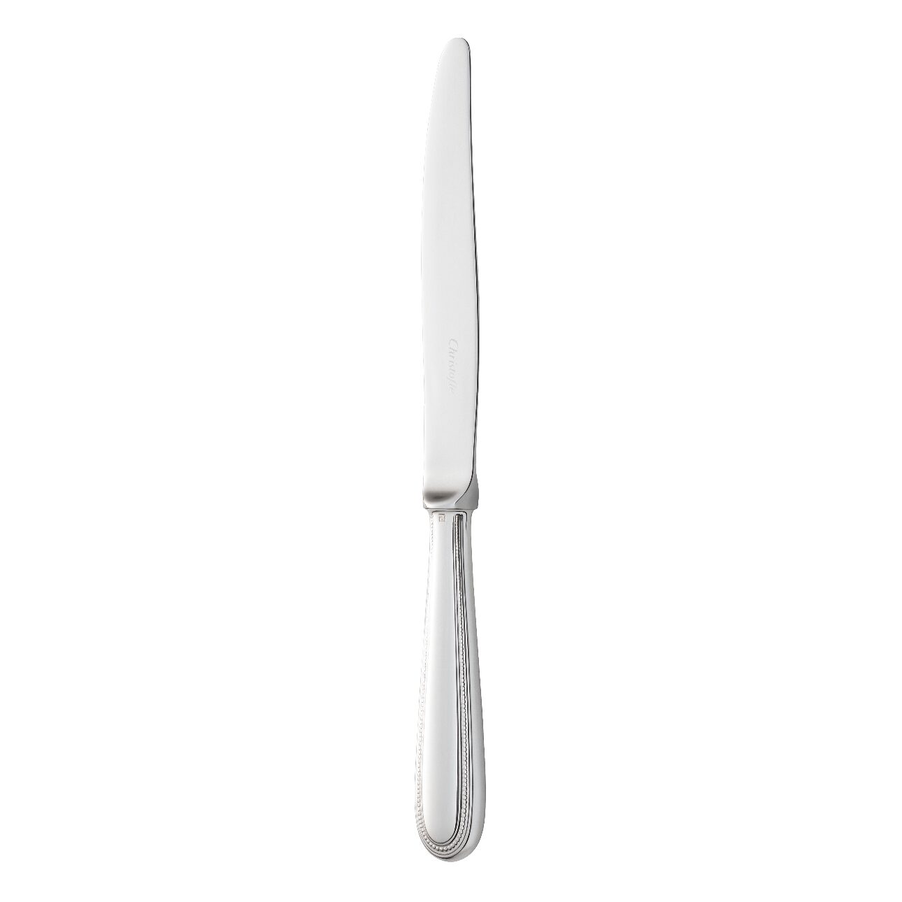 Christofle Perles Silver-Plated Dinner Knife in silver-plate on a white background
