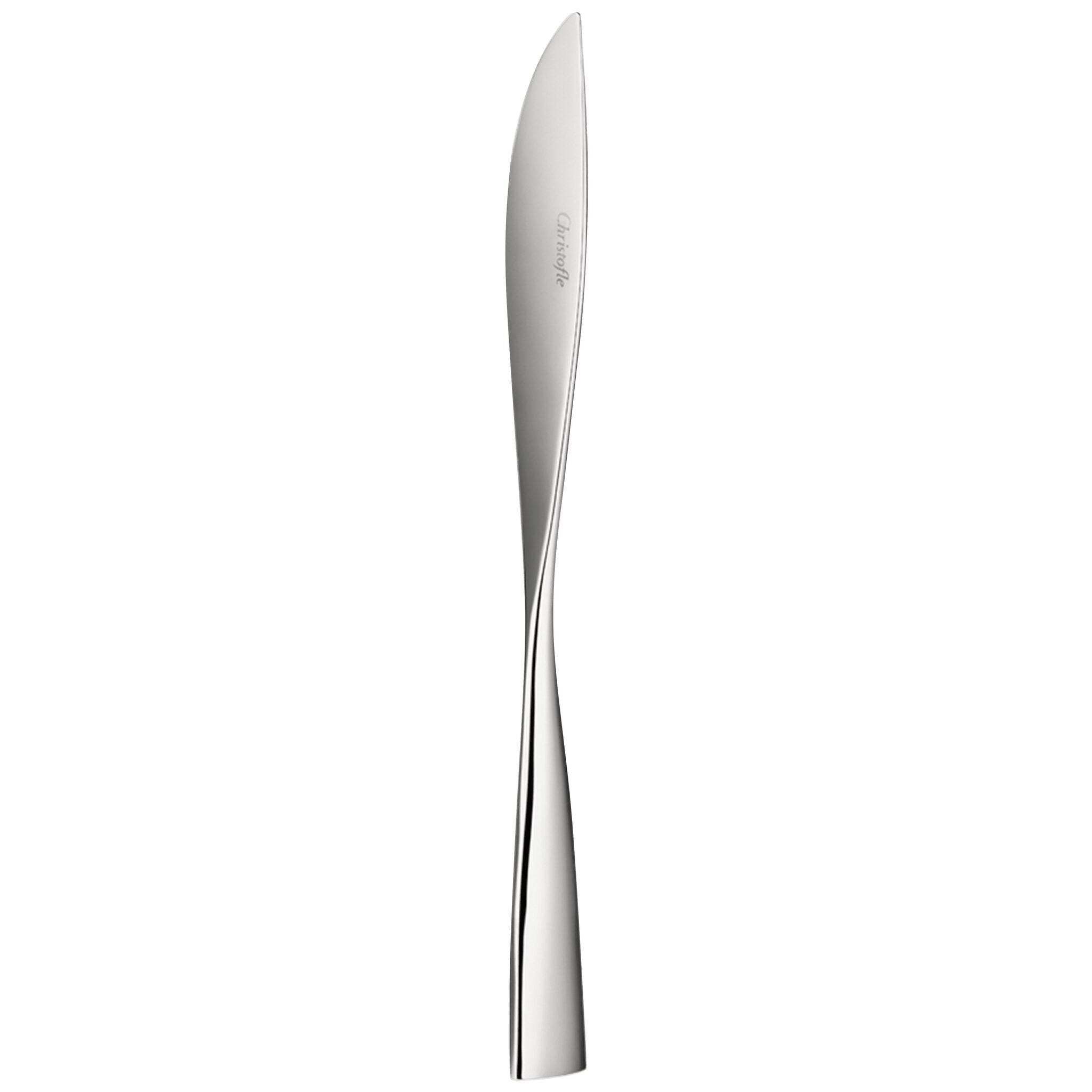 Christofle Dinner Knife Squeeze Stainless Steel in stainless steel on a white background