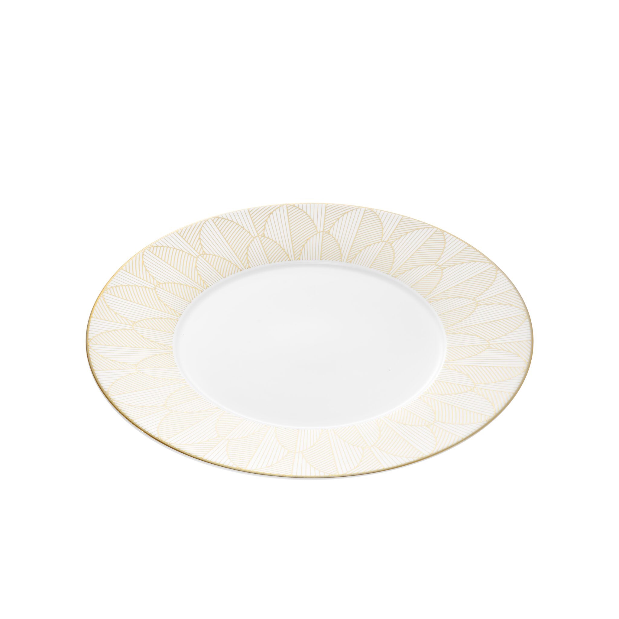 Christofle Malmaison Dinner Porcelain Plate Gold Finish — additional view
