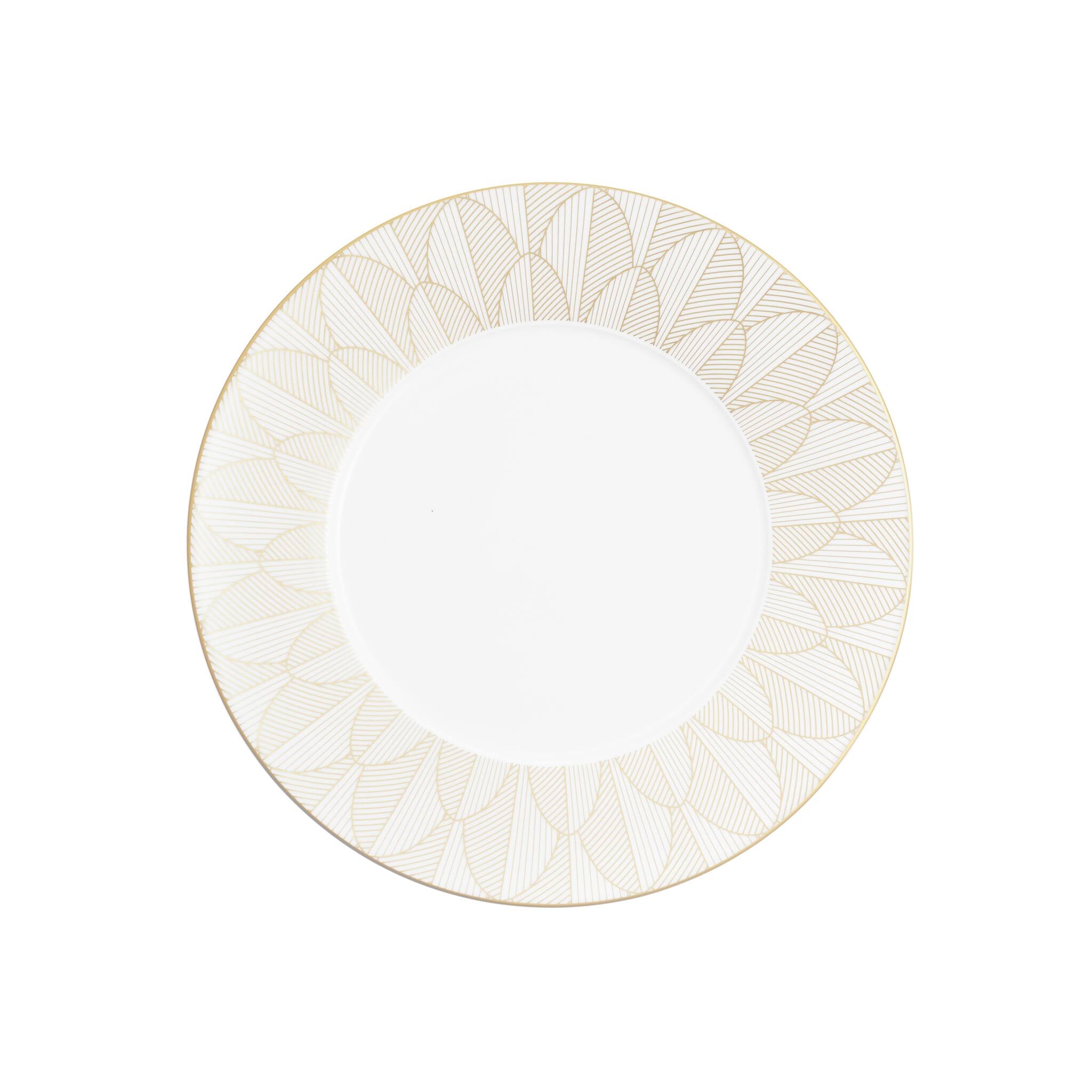 Christofle Malmaison Dinner Porcelain Plate Gold Finish — additional view