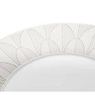 Christofle Malmaison Porcelain Dinner Plate Platinum Finish in porcelain on a white background