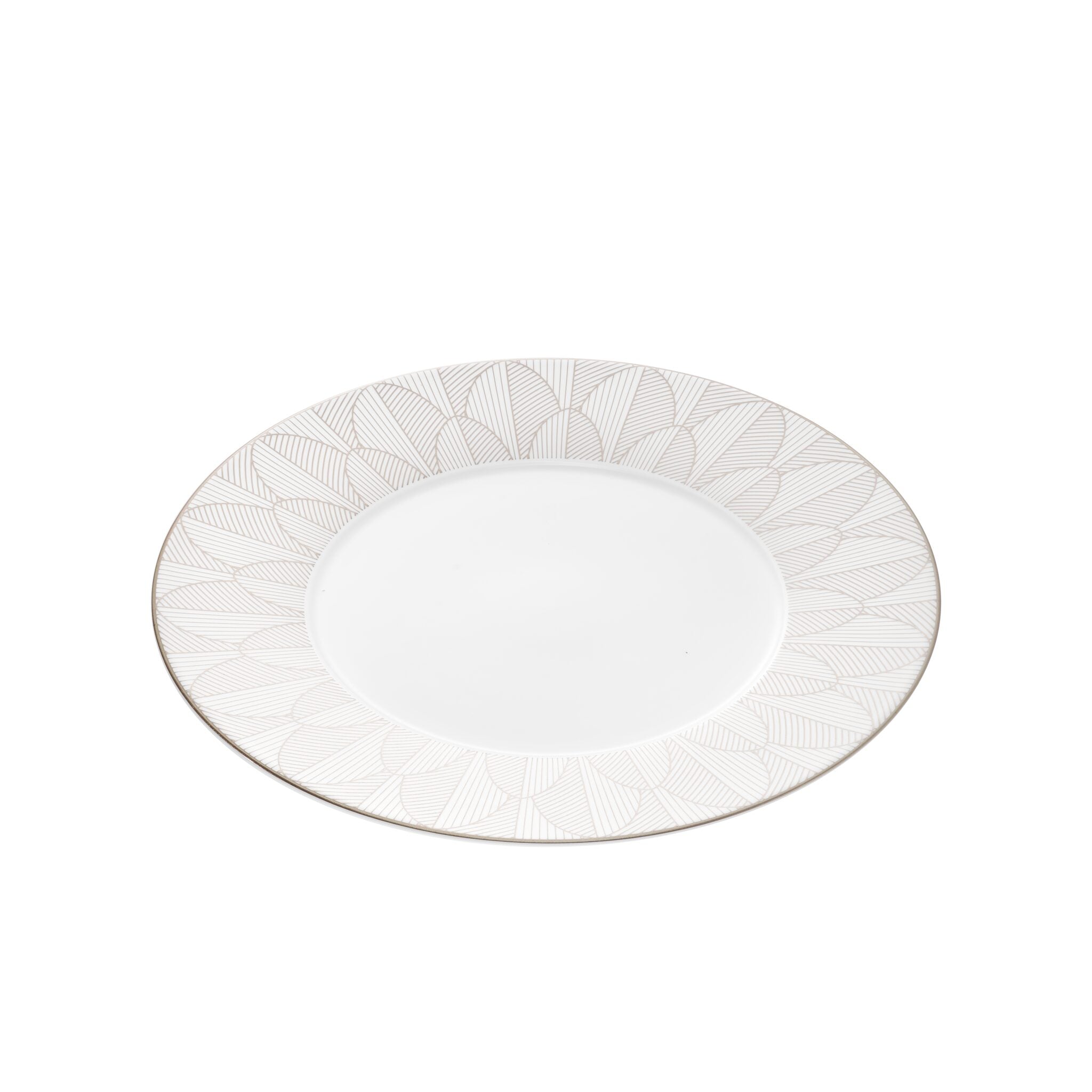 Christofle Malmaison Porcelain Dinner Plate Platinum Finish — additional view
