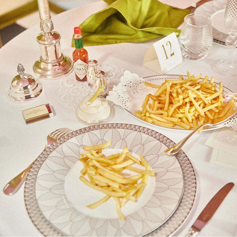 Christofle Malmaison Porcelain Dinner Plate Platinum Finish — additional view