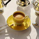 Christofle Malmaison Porcelain Espresso Cup and Saucer in porcelain on a white background