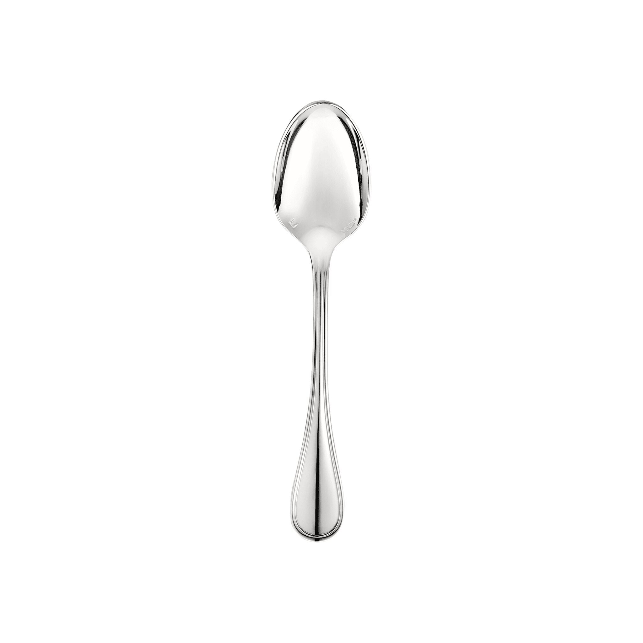 Christofle Albi Silver-Plated Espresso Spoon in silver-plate on a white background