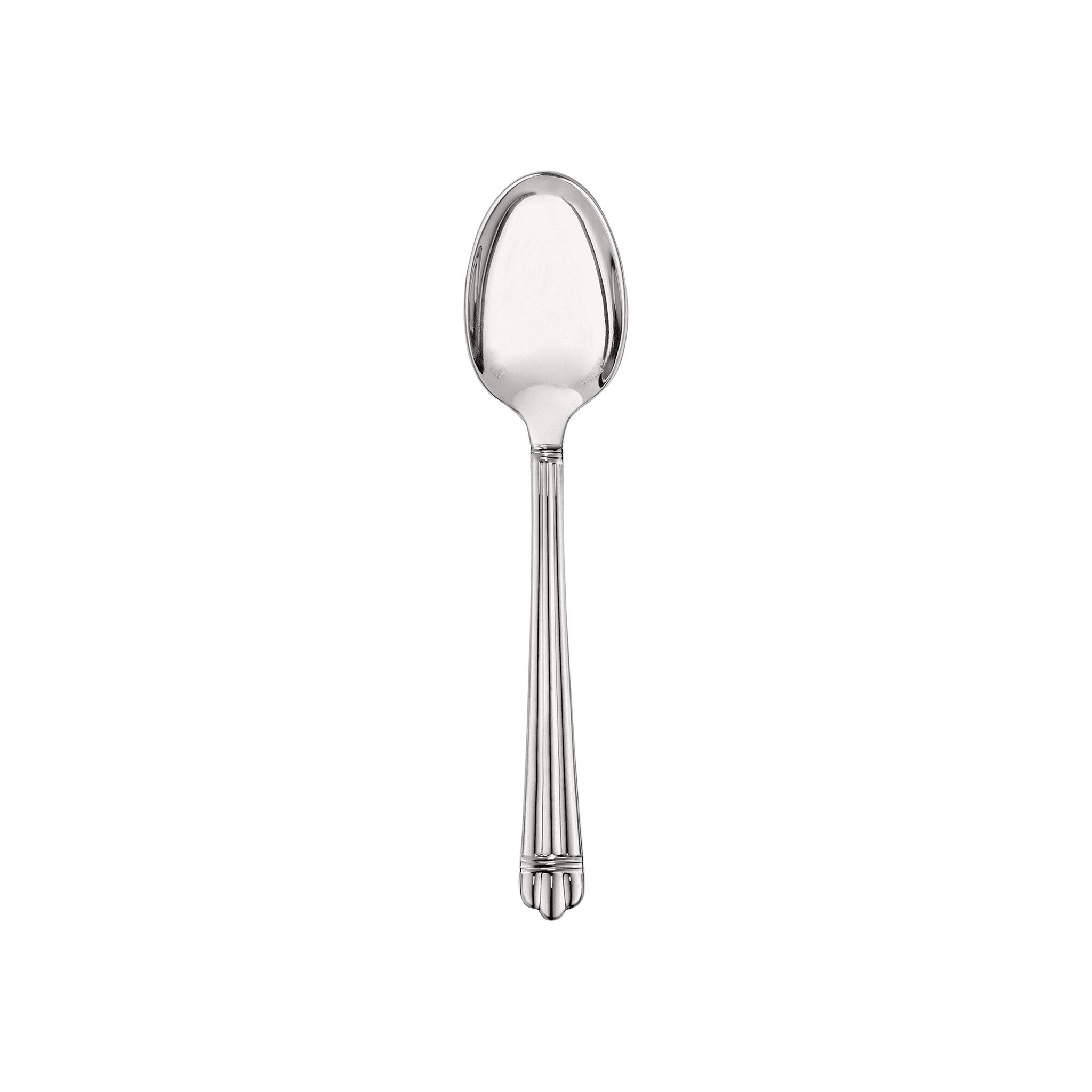 Christofle Aria Sterling Silver Espresso Spoon in sterling silver on a white background
