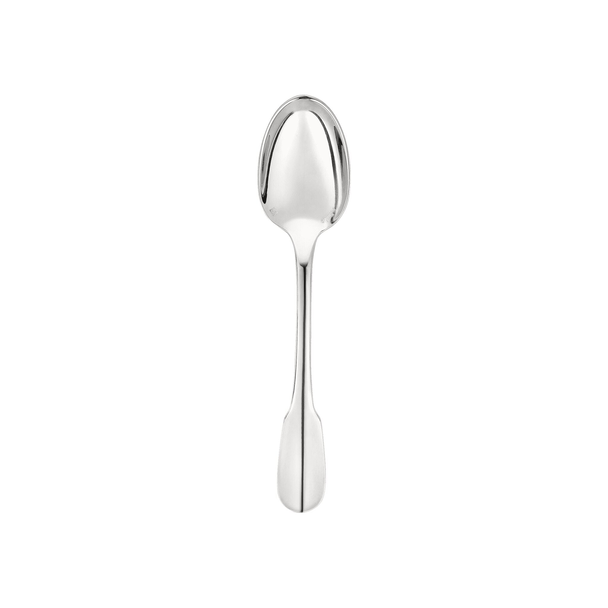 Christofle Cluny Silver-Plated Espresso Spoon in silver-plate on a white background