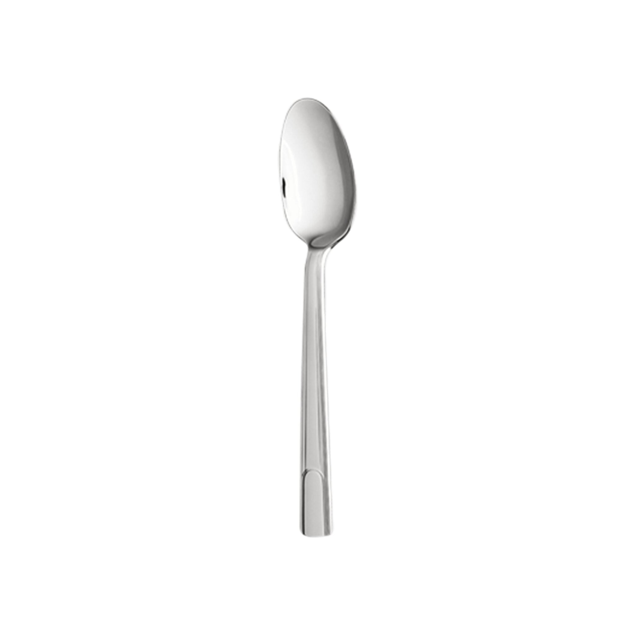 Christofle Hudson Stainless Steel Espresso Spoon in stainless steel on a white background