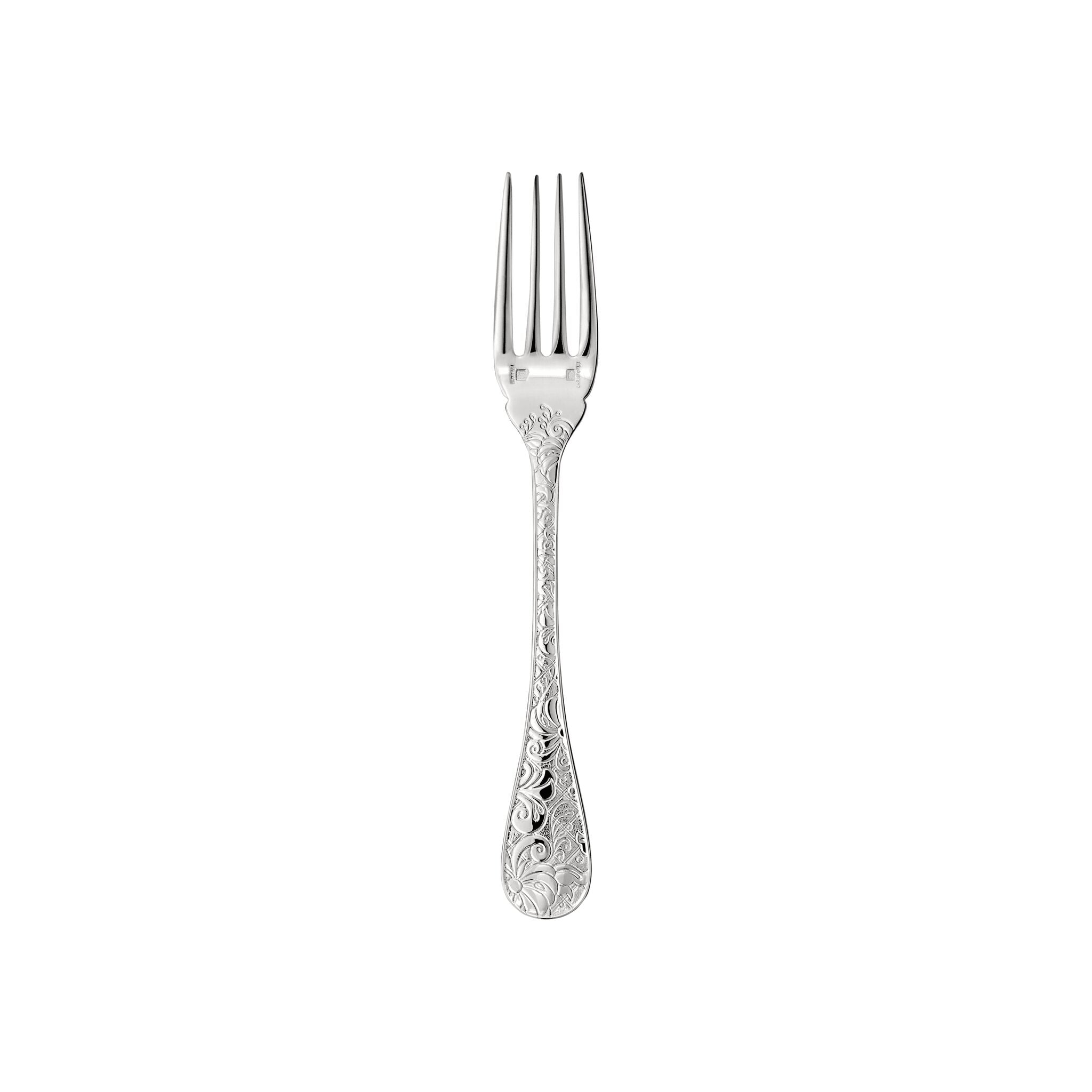 Christofle Jardin d'Eden Silver-Plated Fish Fork in silver-plate on a white background