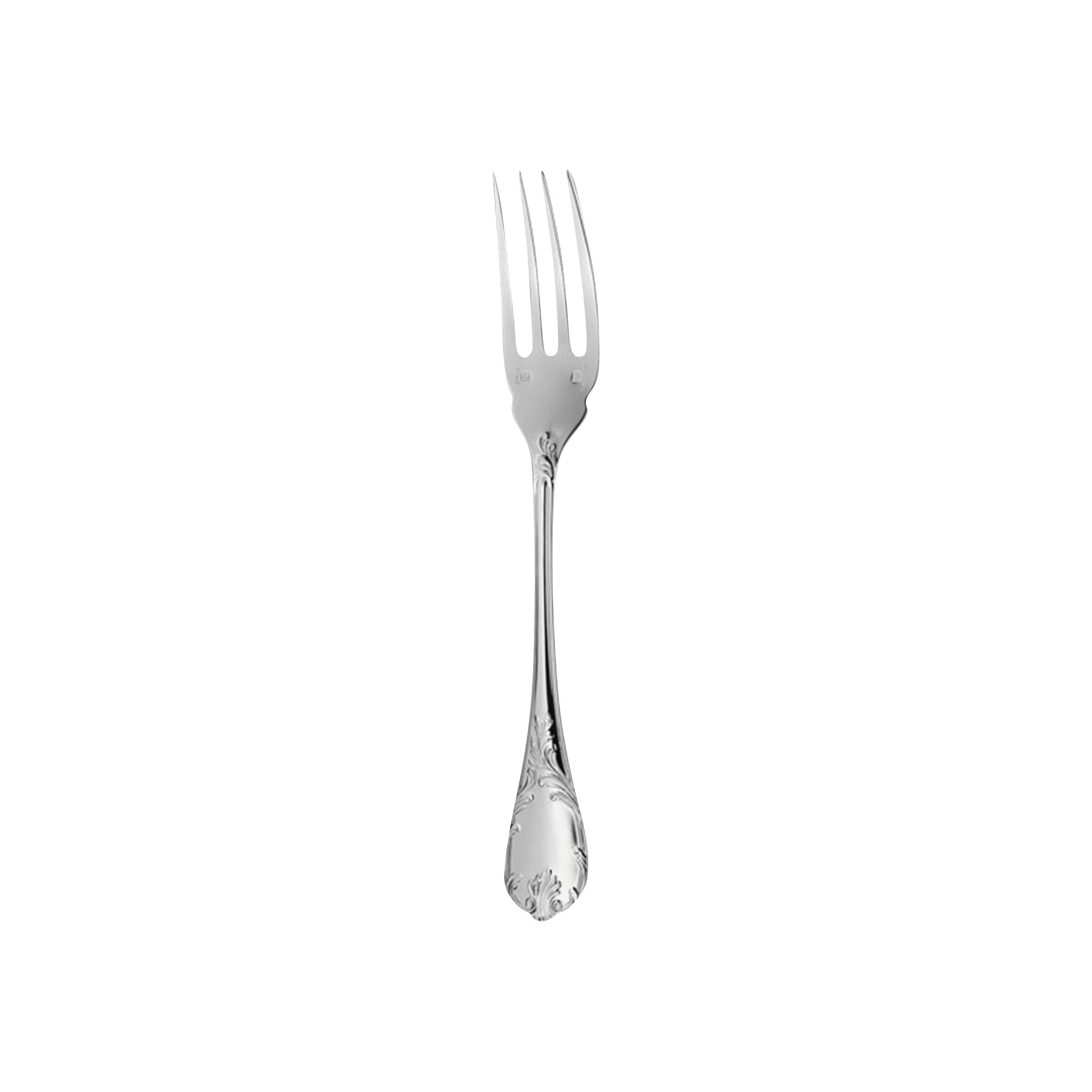 Christofle Marly Sterling Silver Fish Fork in sterling silver on a white background