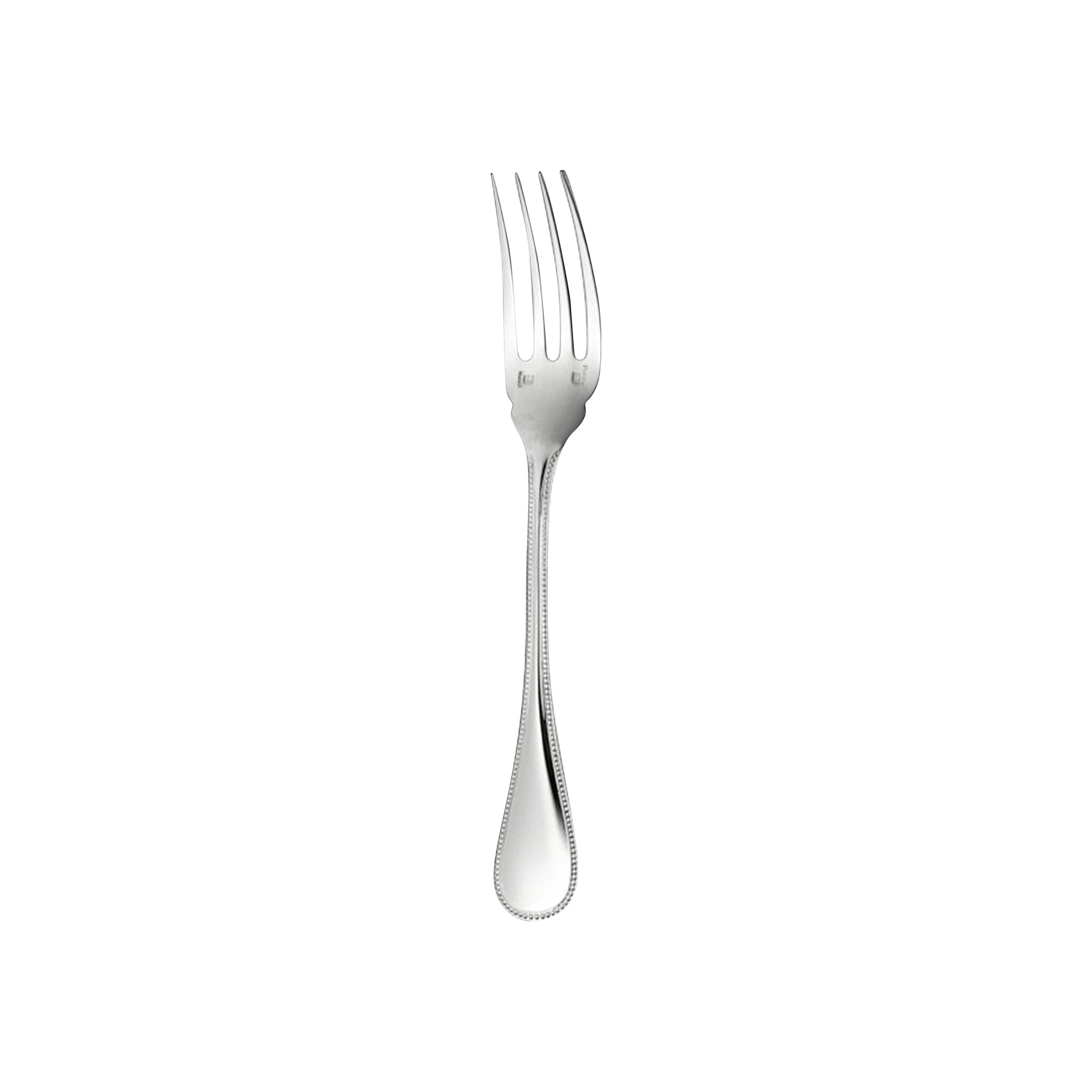 Christofle Perles Sterling Silver Fish Fork in sterling silver on a white background