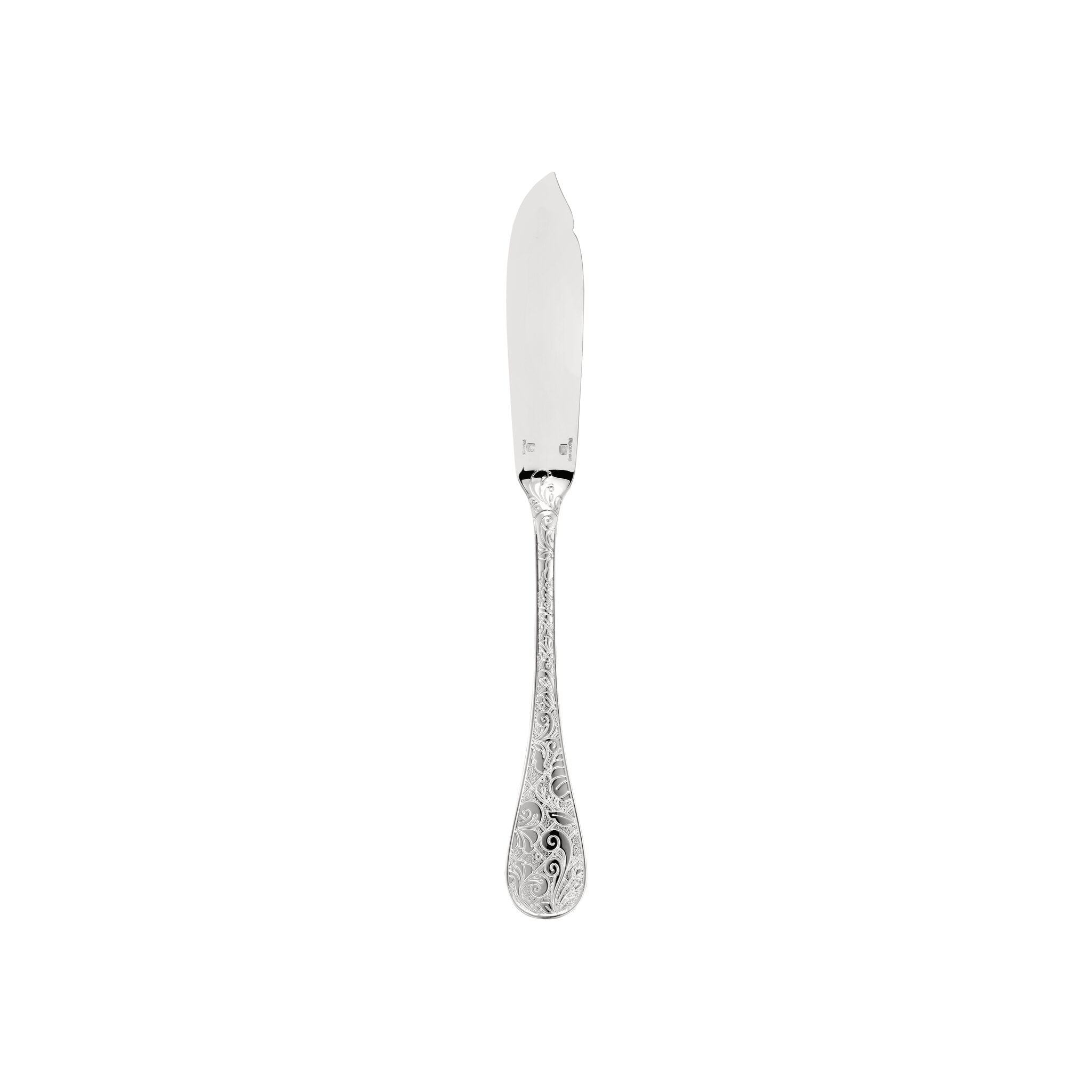 Christofle Jardin d'Eden Silver-Plated Fish Knife in silver-plate on a white background
