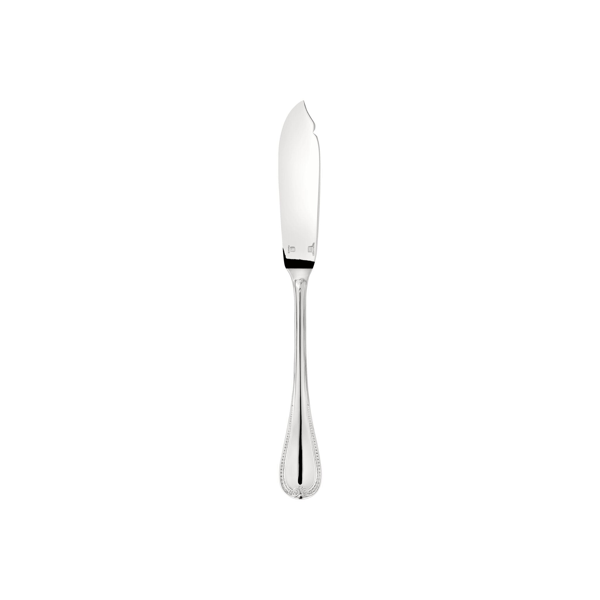 Christofle Malmaison Silver-Plated Fish Knife in silver-plate on a white background