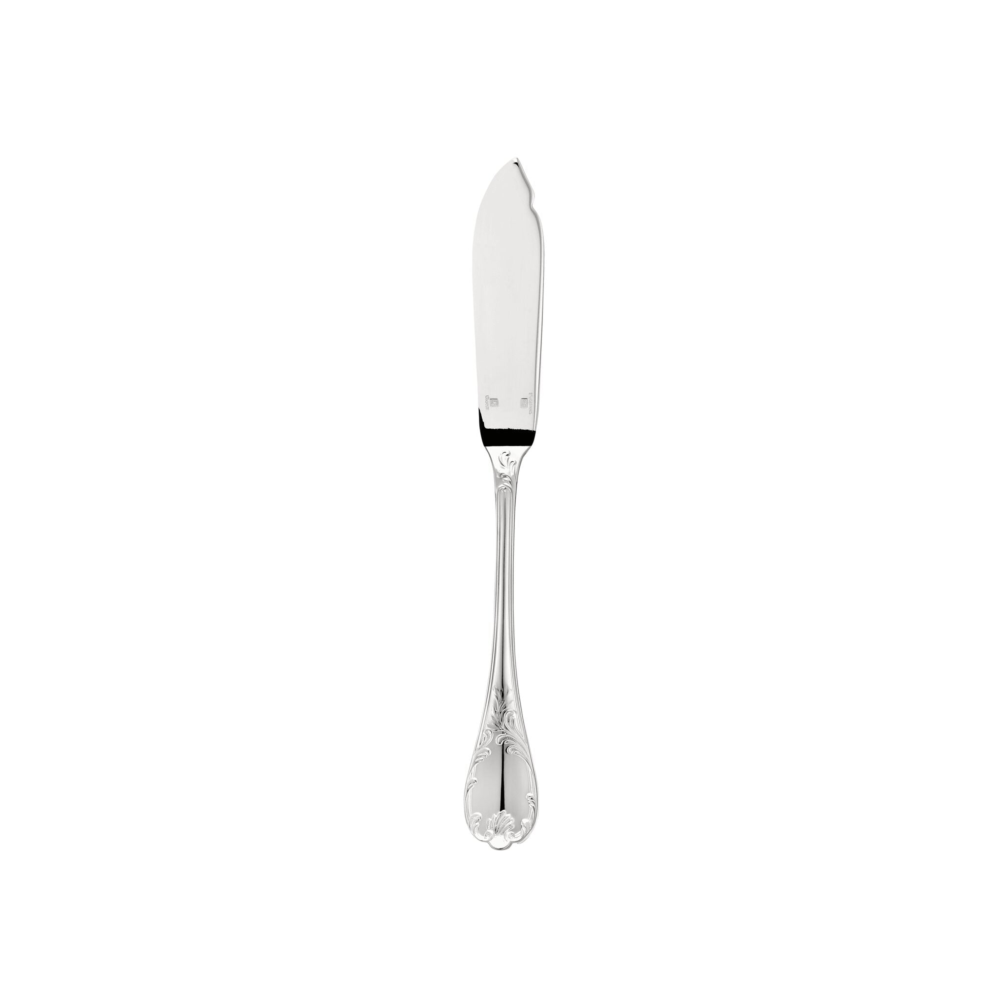 Christofle Marly Silver-Plated Fish Knife in silver-plate on a white background