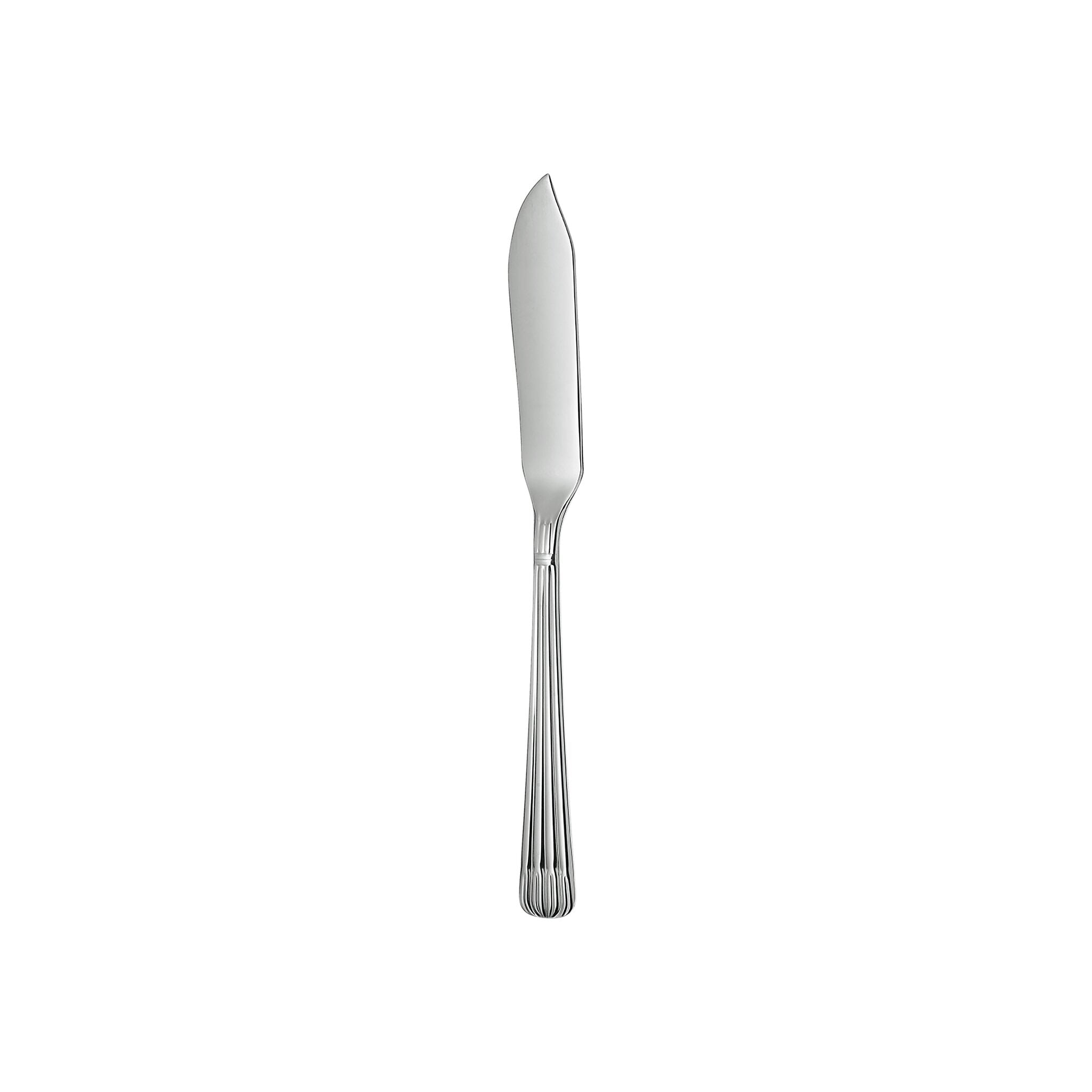Christofle Stainless Steel Fish Knife in stainless steel on a white background