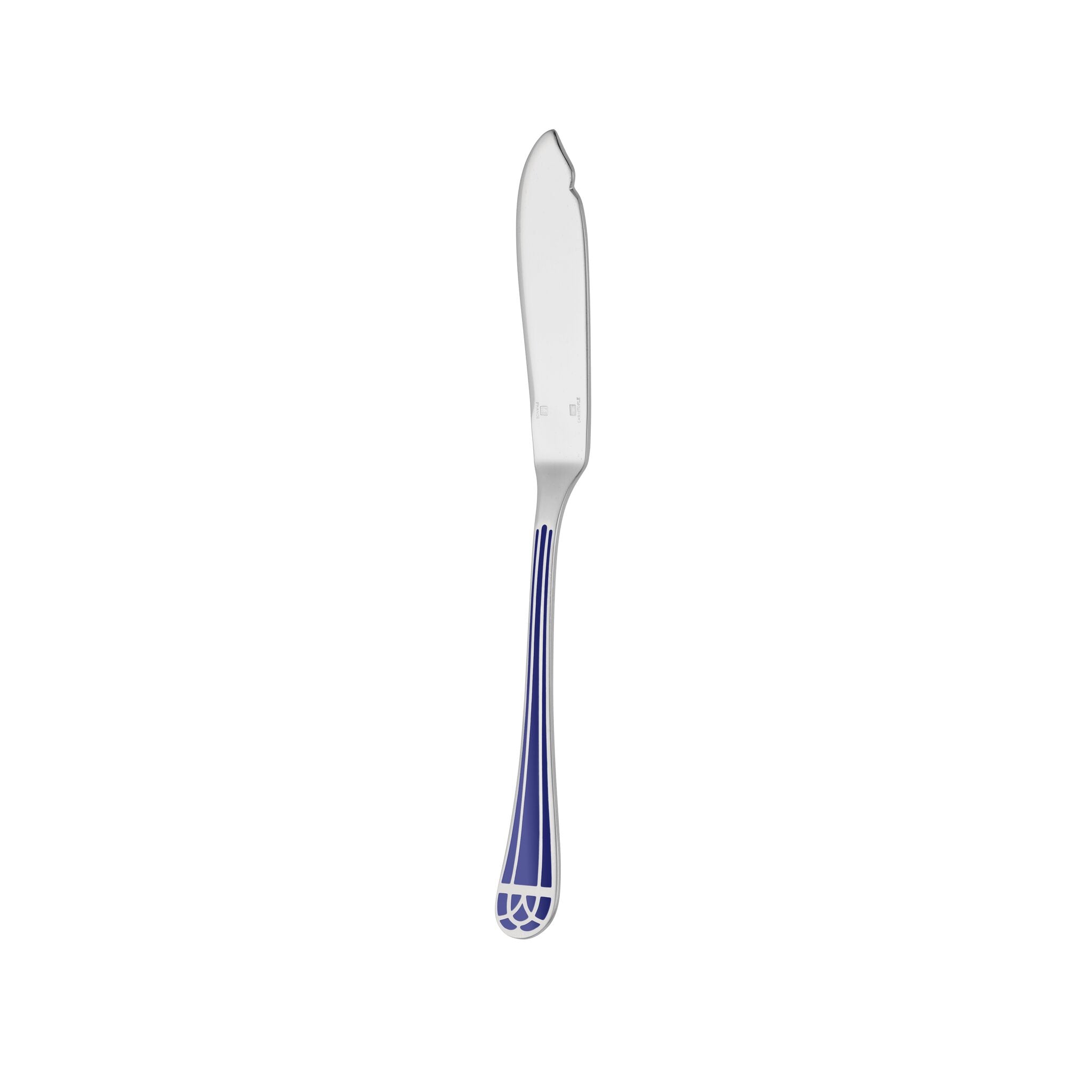 Christofle Silver-Plated Fish Knife - Marbled Blue in silver-plate on a white background