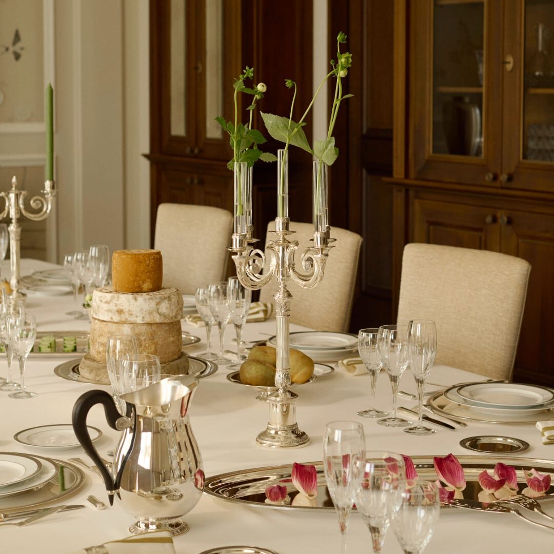 Christofle Malmaison Silver-Plated Candelabra for Five Candles — additional view