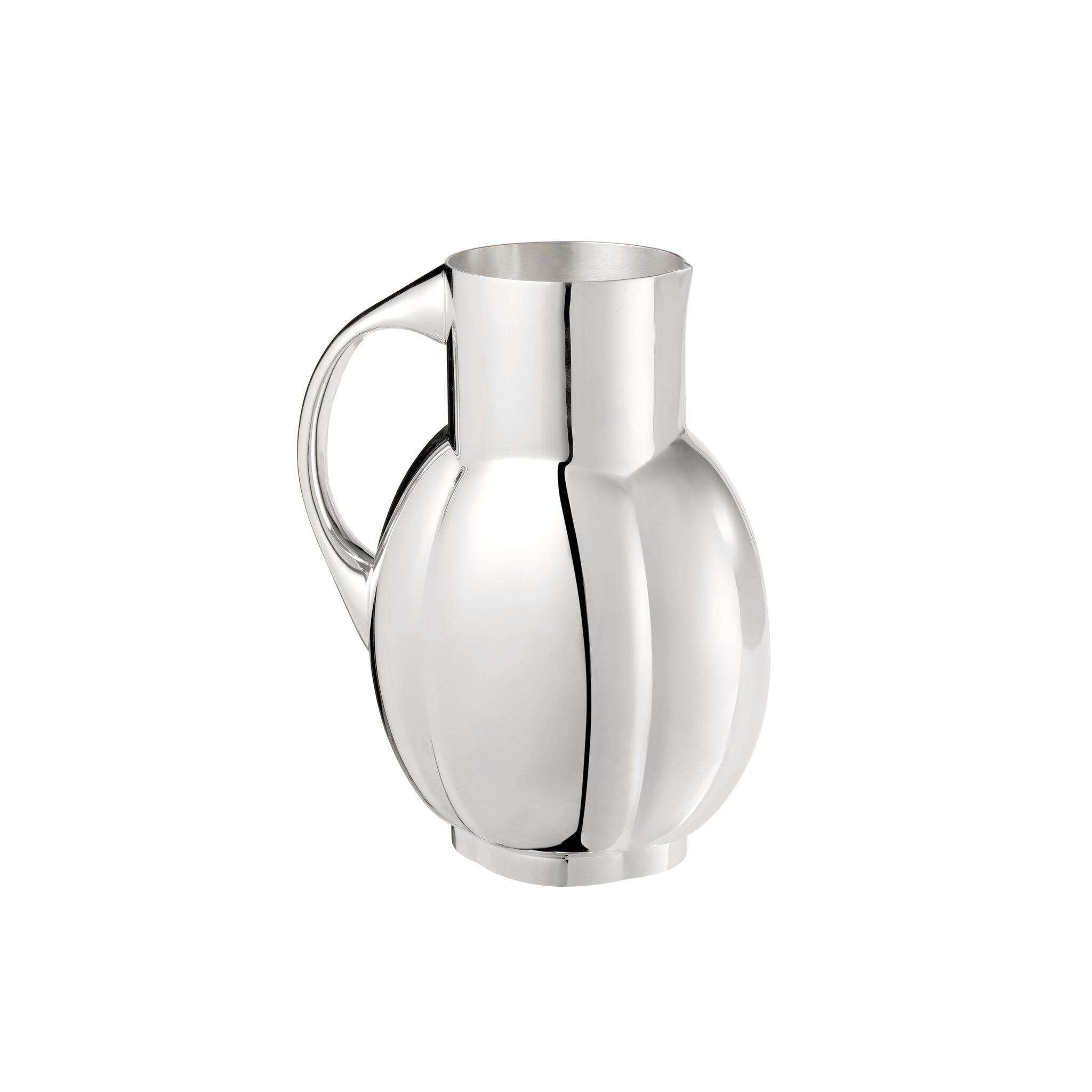 Christofle Fjerdingstad Silver-plated Four-part Water Pitcher "Normand" in silver-plate on a white background