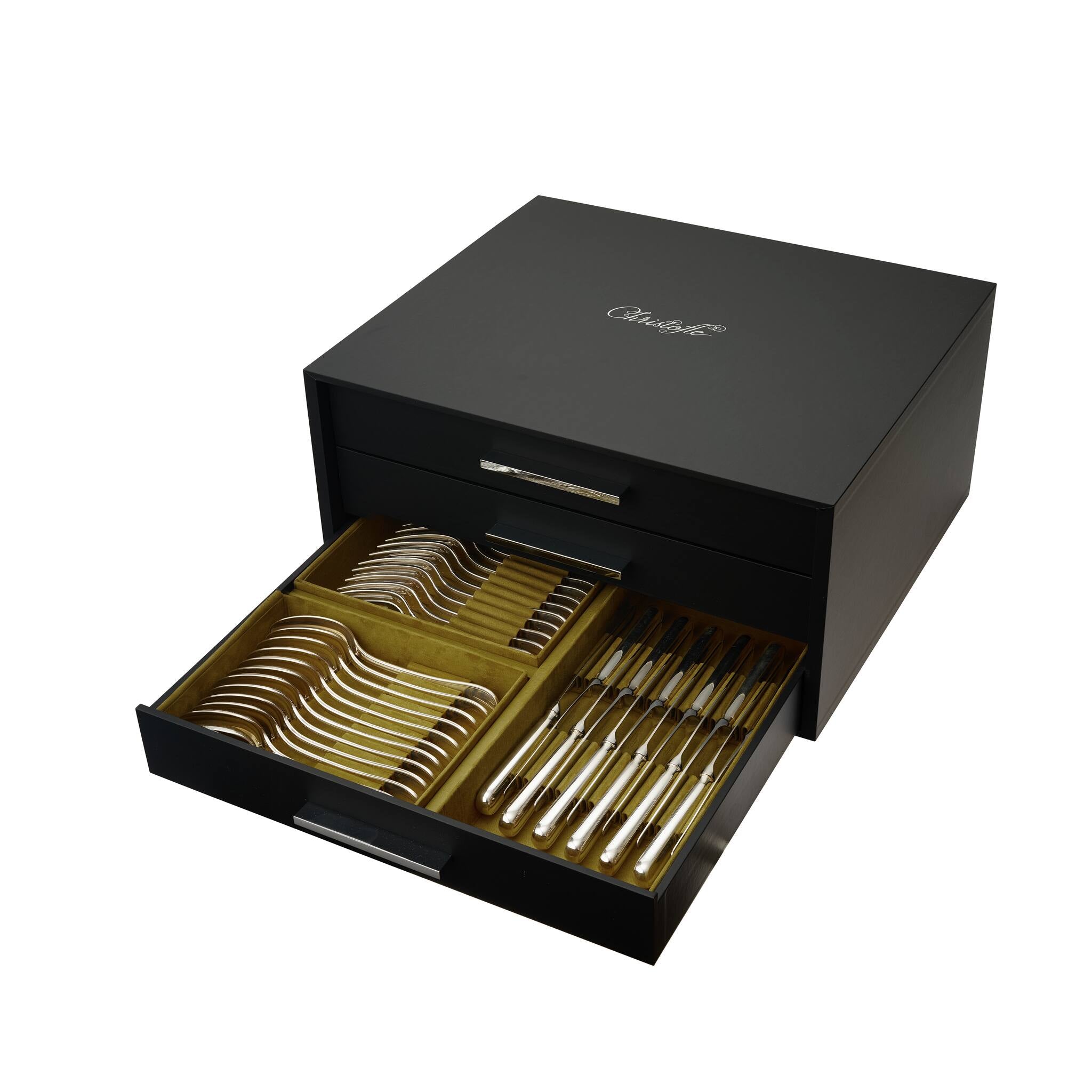 Christofle America 75-Piece Silver Plated Flatware Set with Chest — additional view