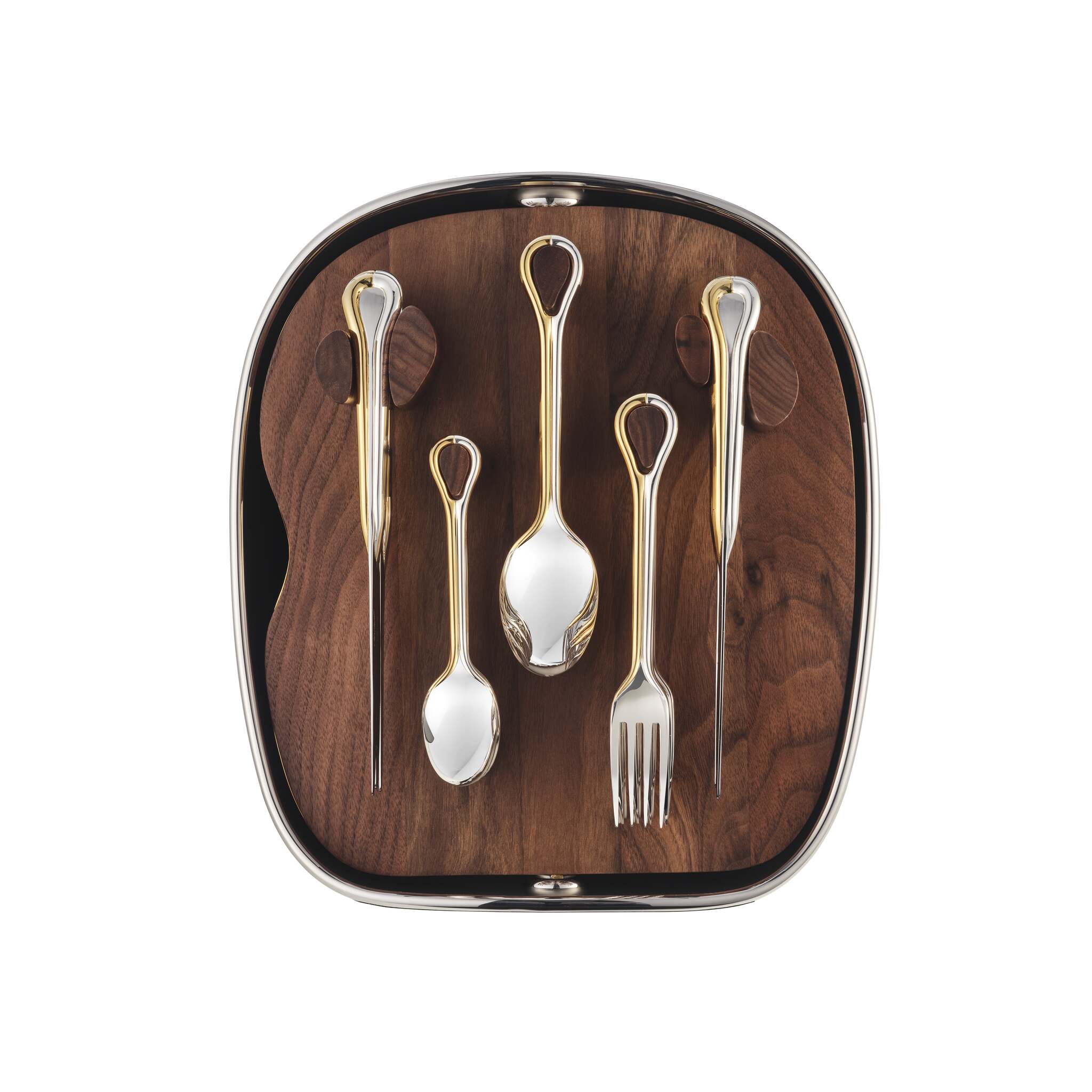 Christofle Carrousel Two-Tone Partially Gilded Shell Silver-Plated 24-Piece Flatware Set — additional view