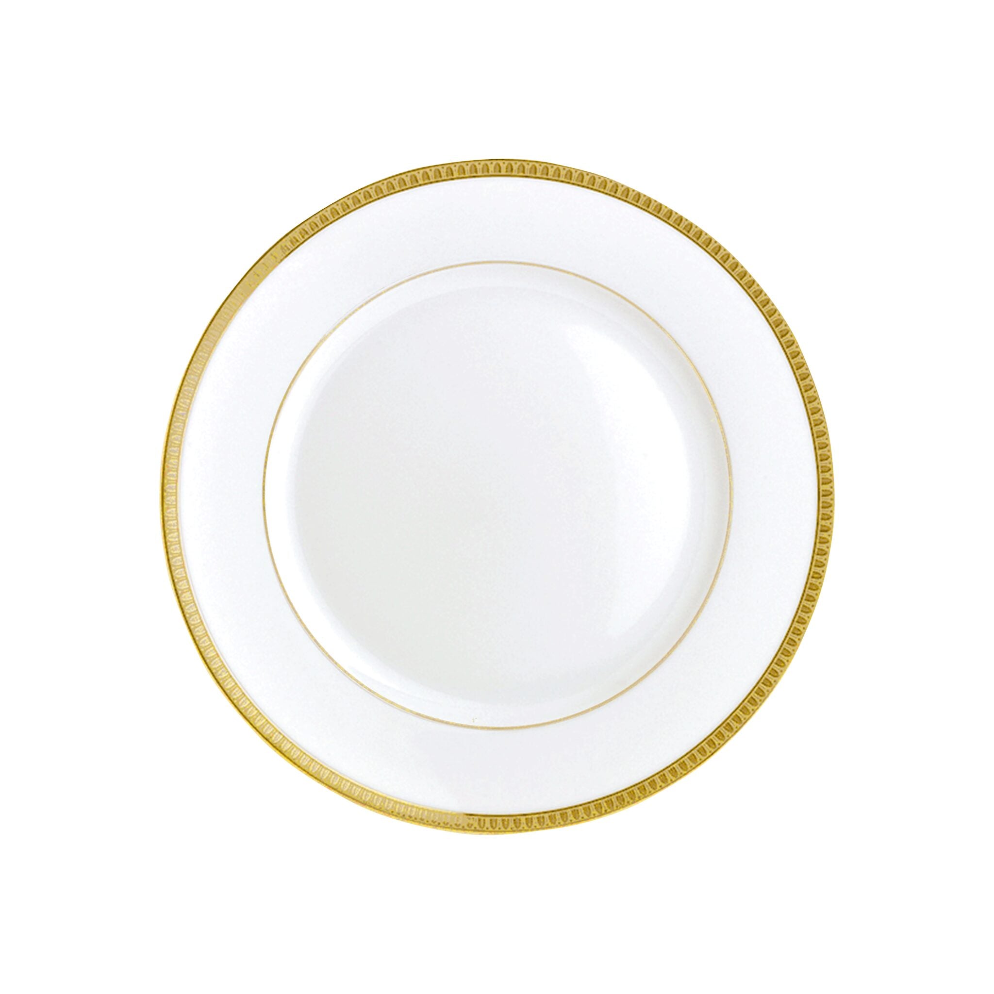 Christofle Malmaison Gilded Porcelain Bread Plate in porcelain on a white background